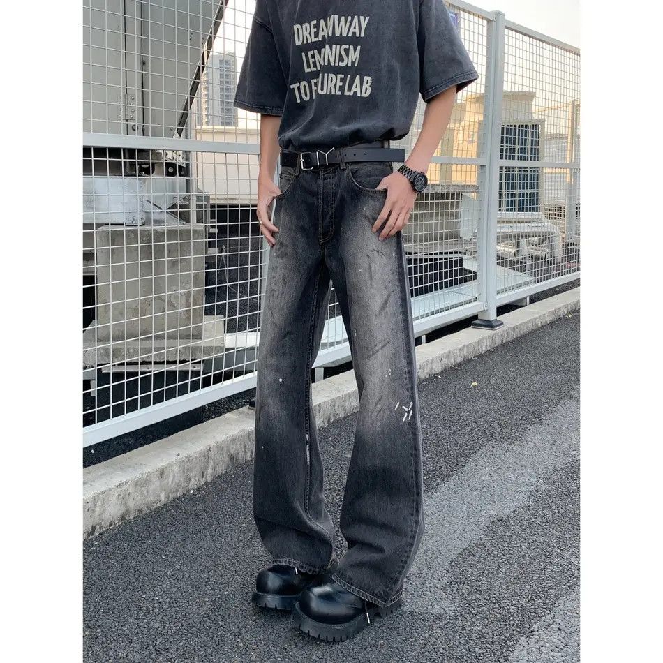 Japanese Brand Retro splashed ink graffiti dirty dyed jeans Size US 32 / EU 48 - 2 Thumbnail