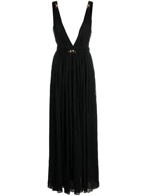 Saint Laurent Paris o1bcso1str1125 Robe Drapee Longue Jersey in Black Size XL / US 12-14 / IT 48-50 - 1 Thumbnail