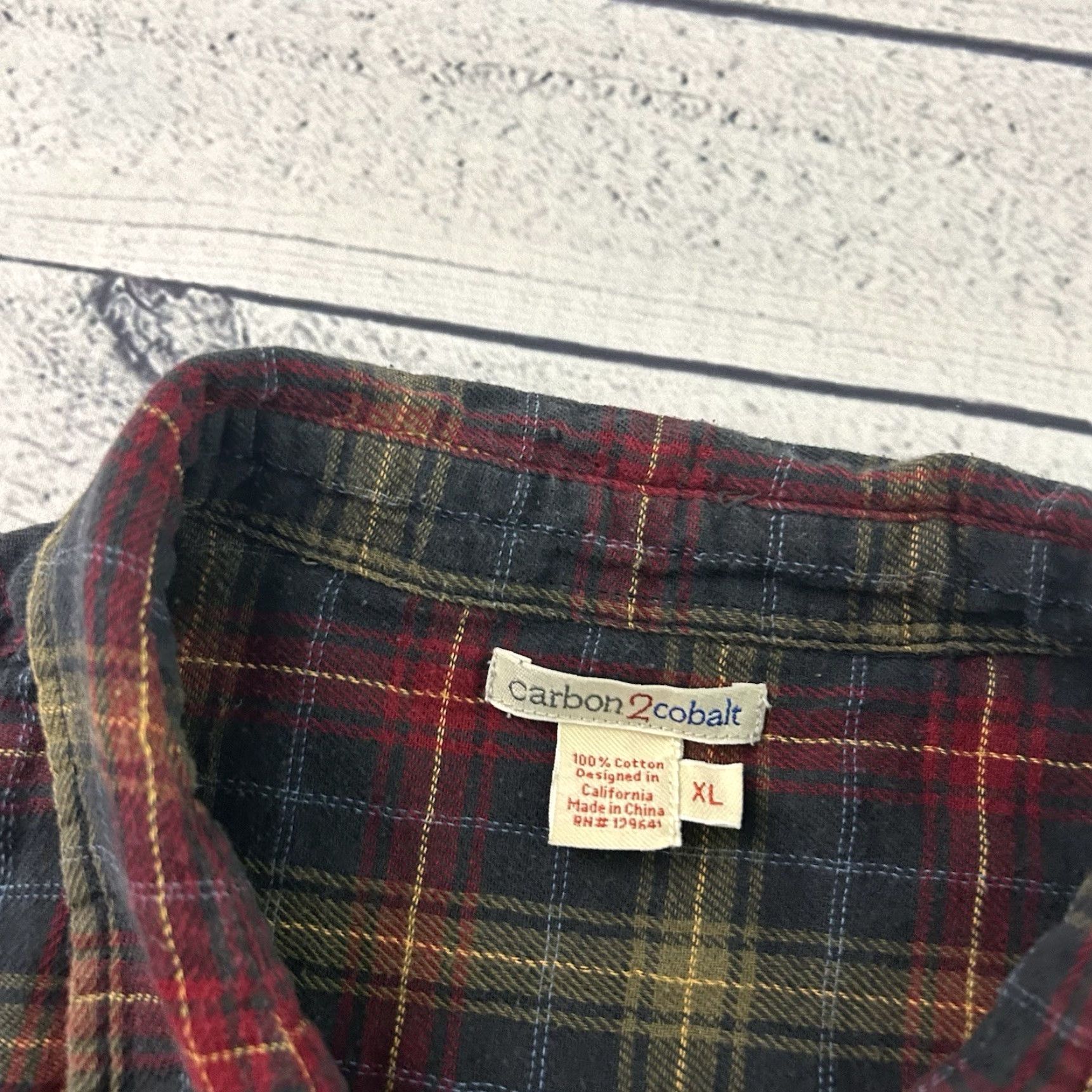 Carbon2Cobalt Carbon 2 Cobalt Plaid Button-Up Shirt Men's Large Multicolor Long Sleeve Cotton Flannel Size US L / EU 52-54 / 3 - 2 Thumbnail