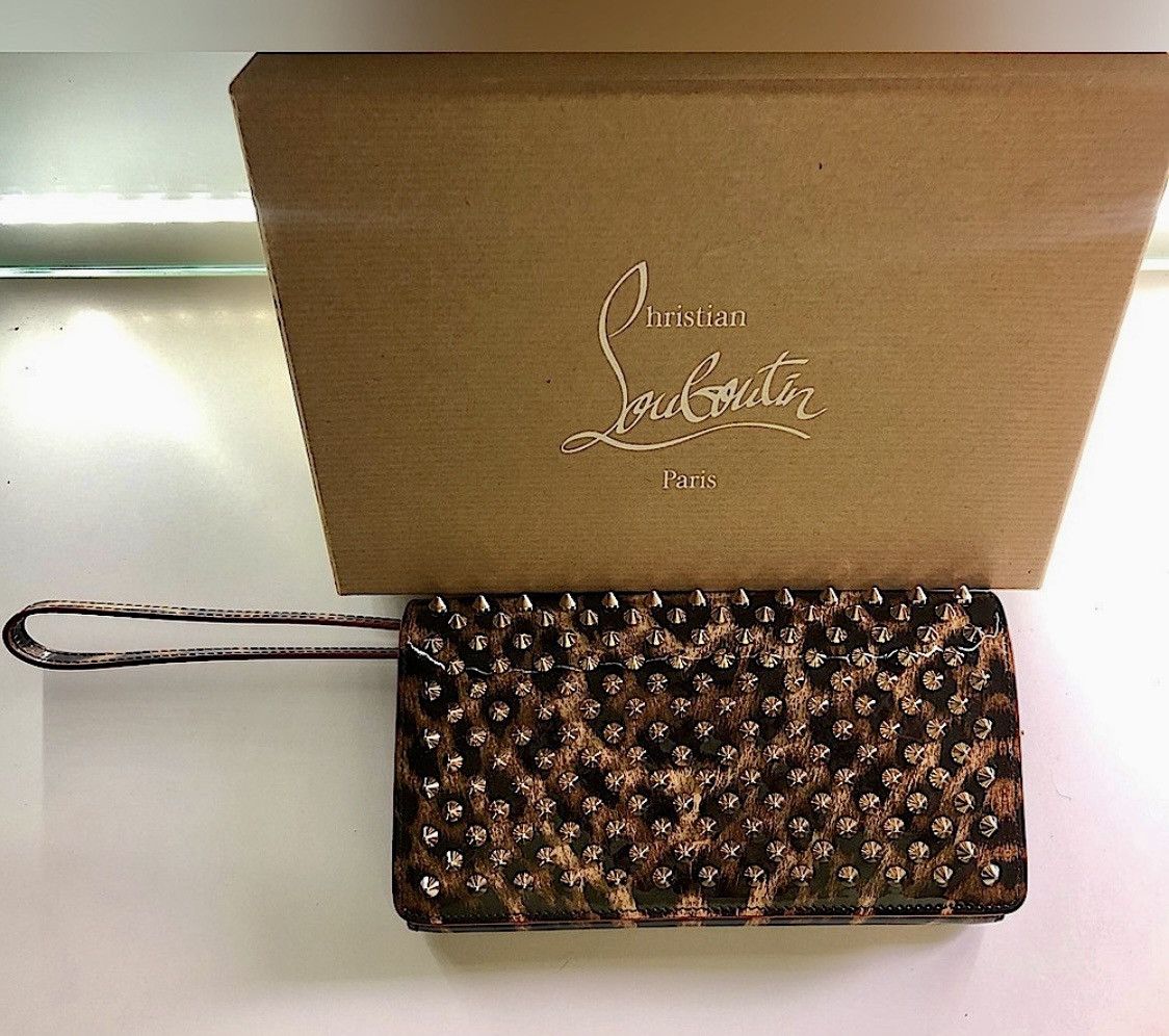 Christian Louboutin Macaron Leopard Panettone Studded Wallet Wristlet Clutch Size ONE SIZE - 3 Thumbnail