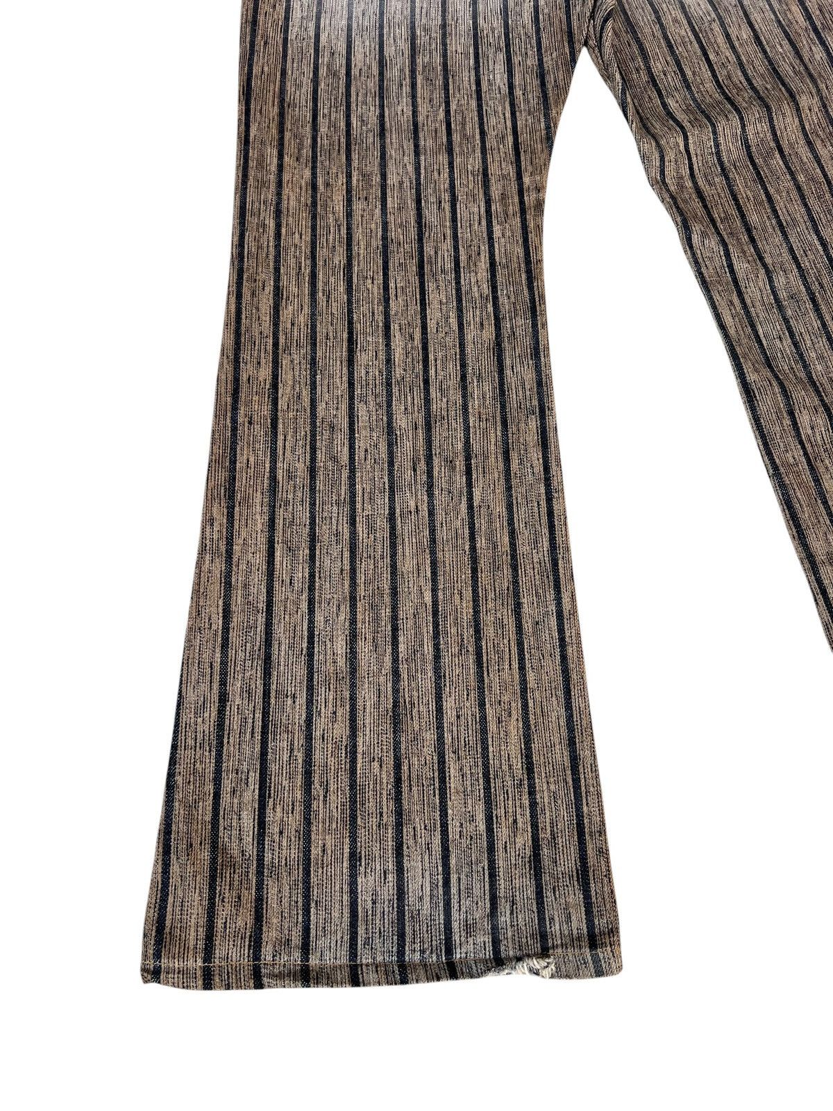 Schlussel Vintage BLUE WAY Japan Faded Striped Denim Flare Jeans Size US 32 / EU 48 - 16 Thumbnail