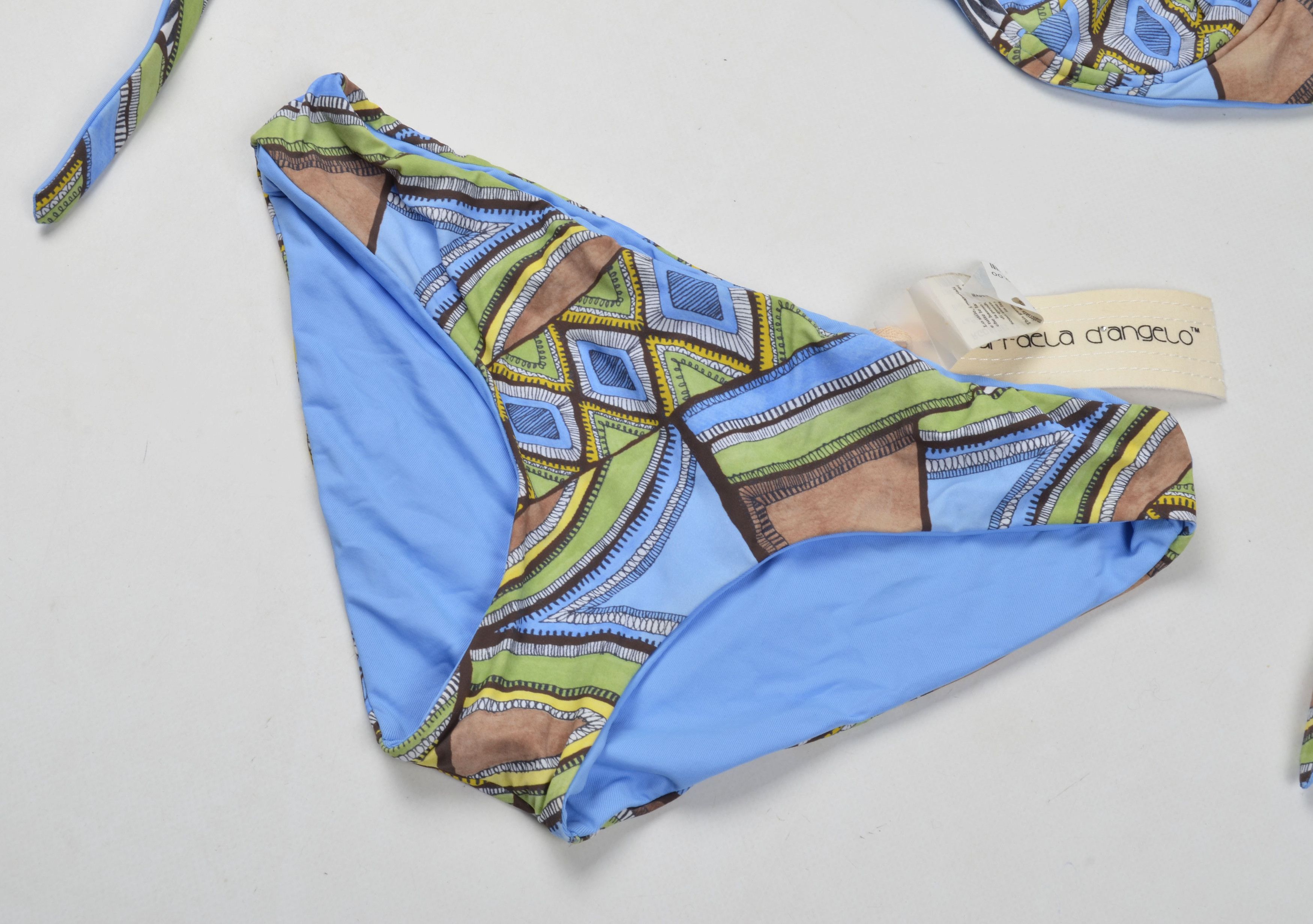 Designer Raffaela D'Angelo Multicolor Italian Bikini Set Size ONE SIZE - 6 Thumbnail