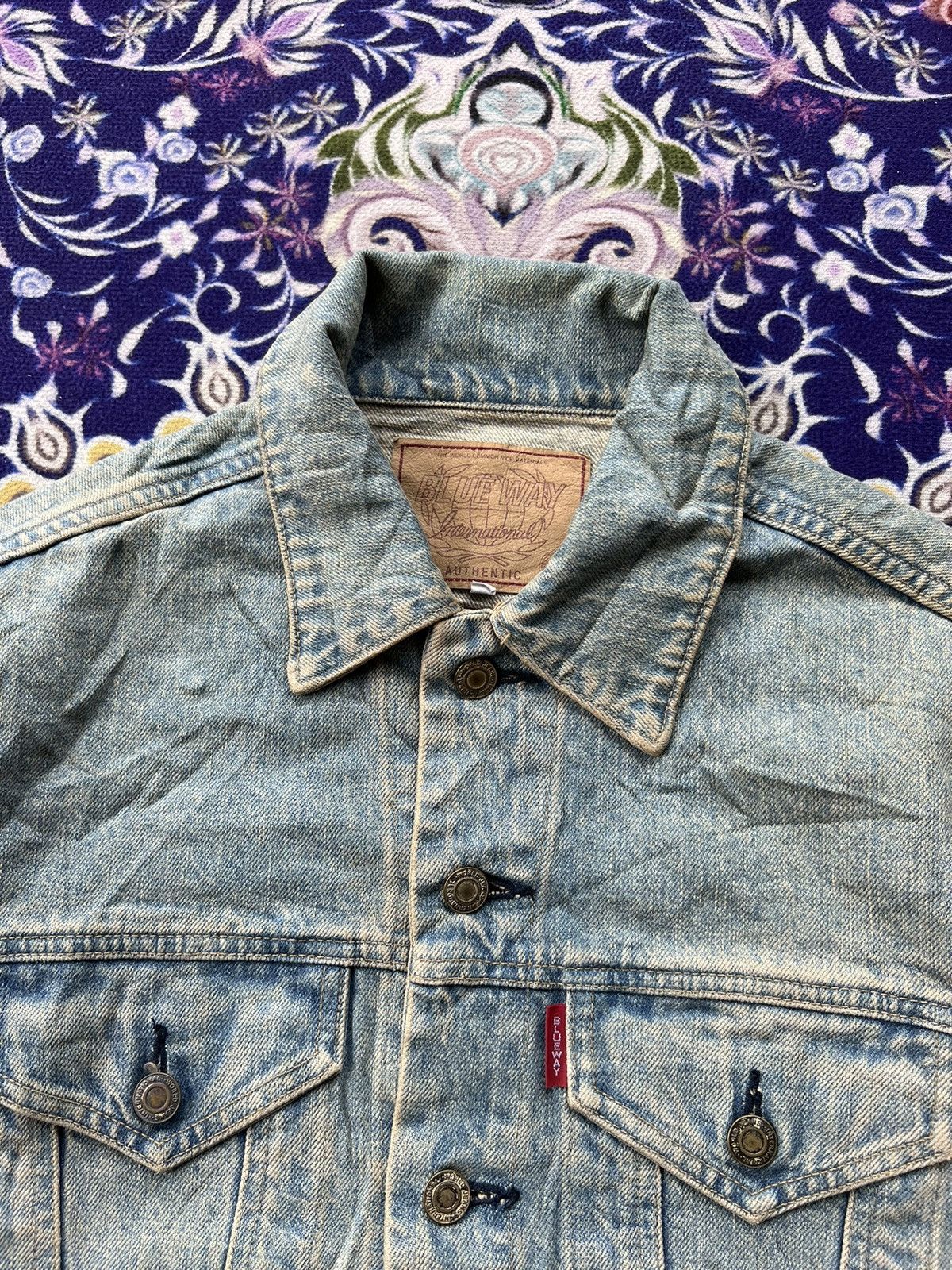 Japanese Brand (L) Vintage Blue Way Japanese Brand Sand Wash Denim Jacket Size US L / EU 52-54 / 3 - 3 Thumbnail