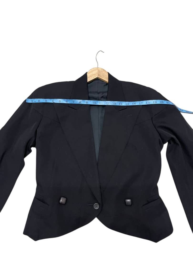 Issey Miyake Vintage 80s Issey Miyake Black Wool Cropped Jacket Blazer Size M / US 6-8 / IT 42-44 - 12 Thumbnail