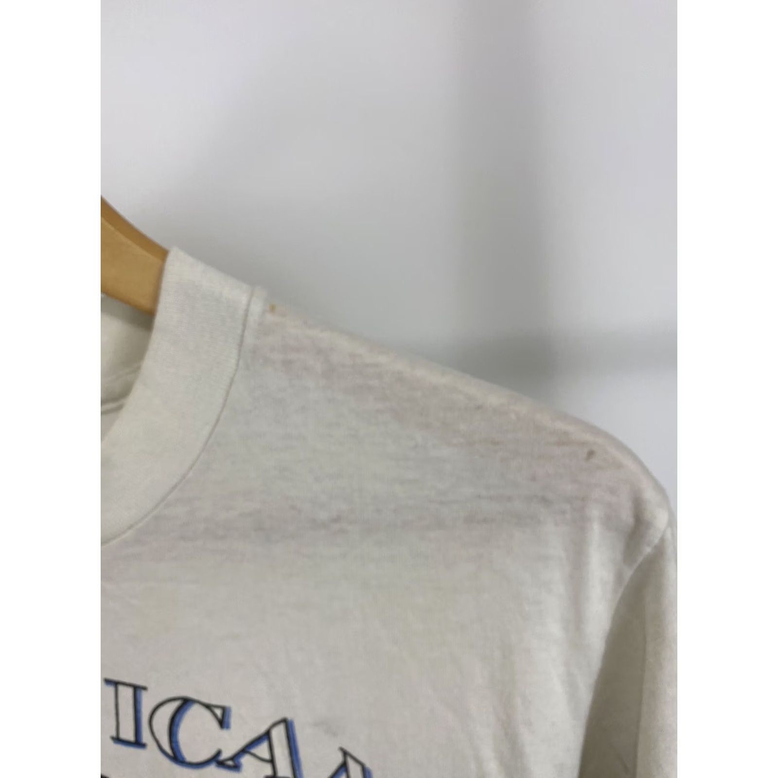 Vintage VTG 80s Slazenger American Athlete Runner Marathon Burn Out Paper Thin T-Shirt M White Short Sleeve Mens Size US M / EU 48-50 / 2 - 3 Thumbnail