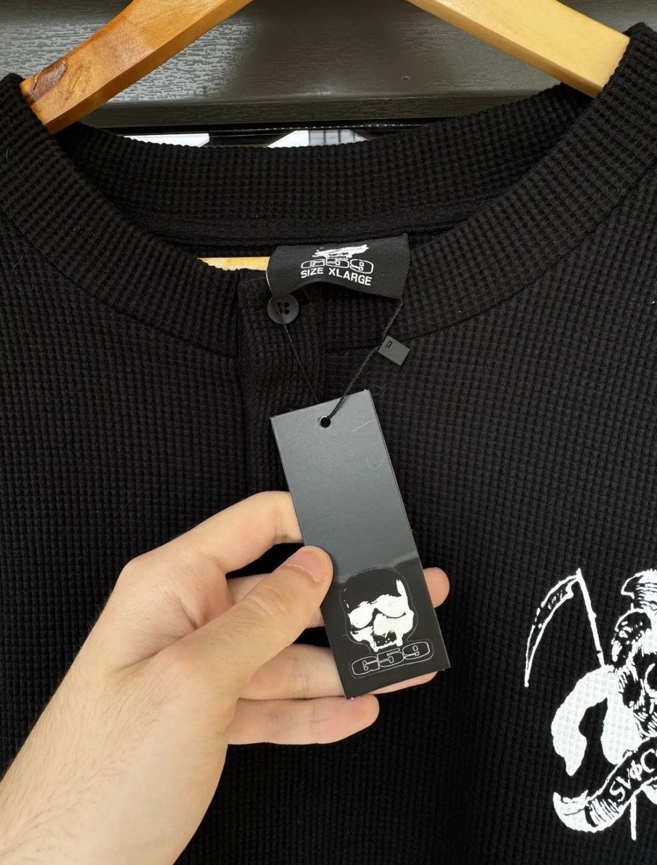 G59 Records NWT G59 Suicideboys patched Henley razor sweatshirt Size US L / EU 52-54 / 3 - 7 Thumbnail