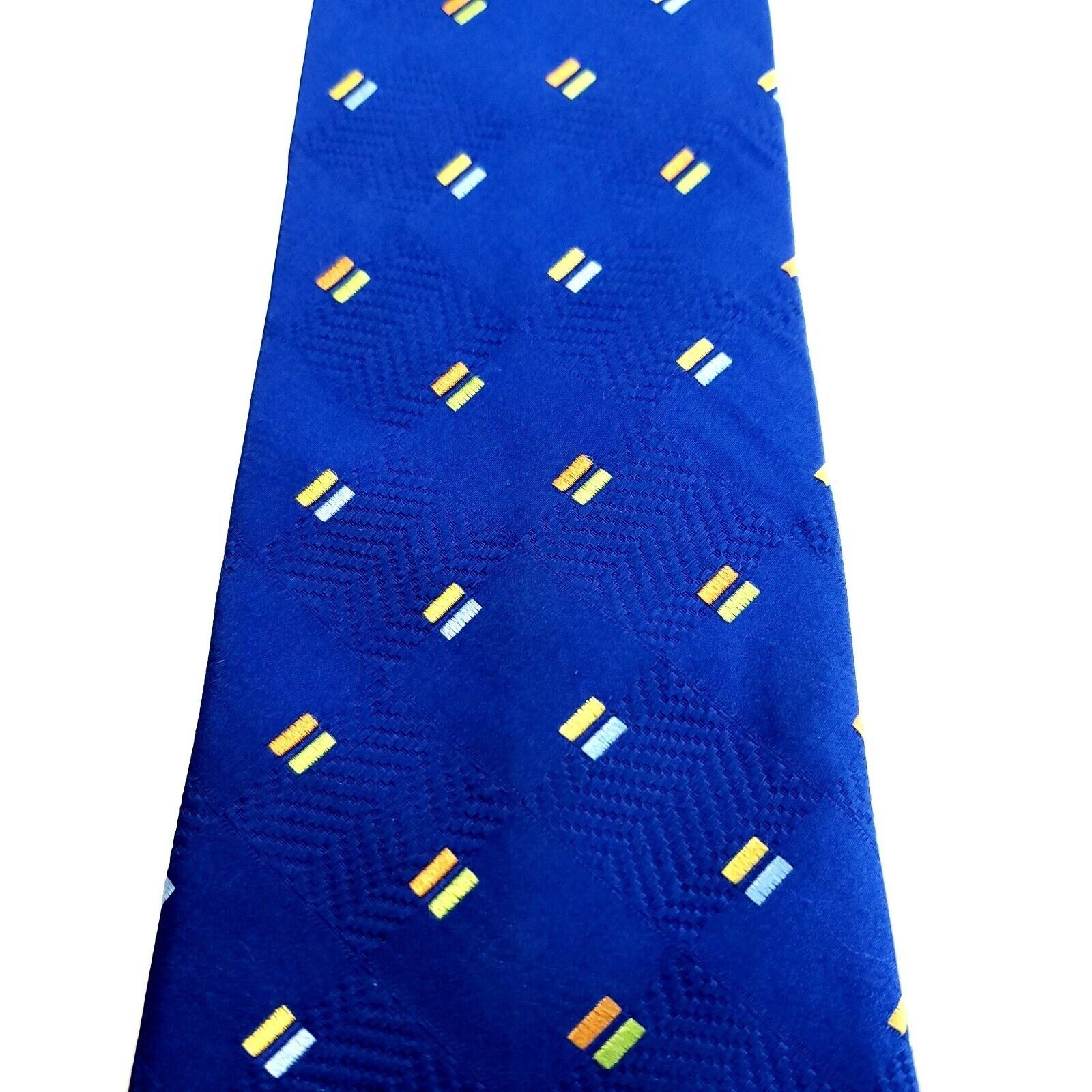 Michael Kors Michael Kors Brown Geometric Woven Long Silk Tie Size ONE SIZE - 2 Thumbnail