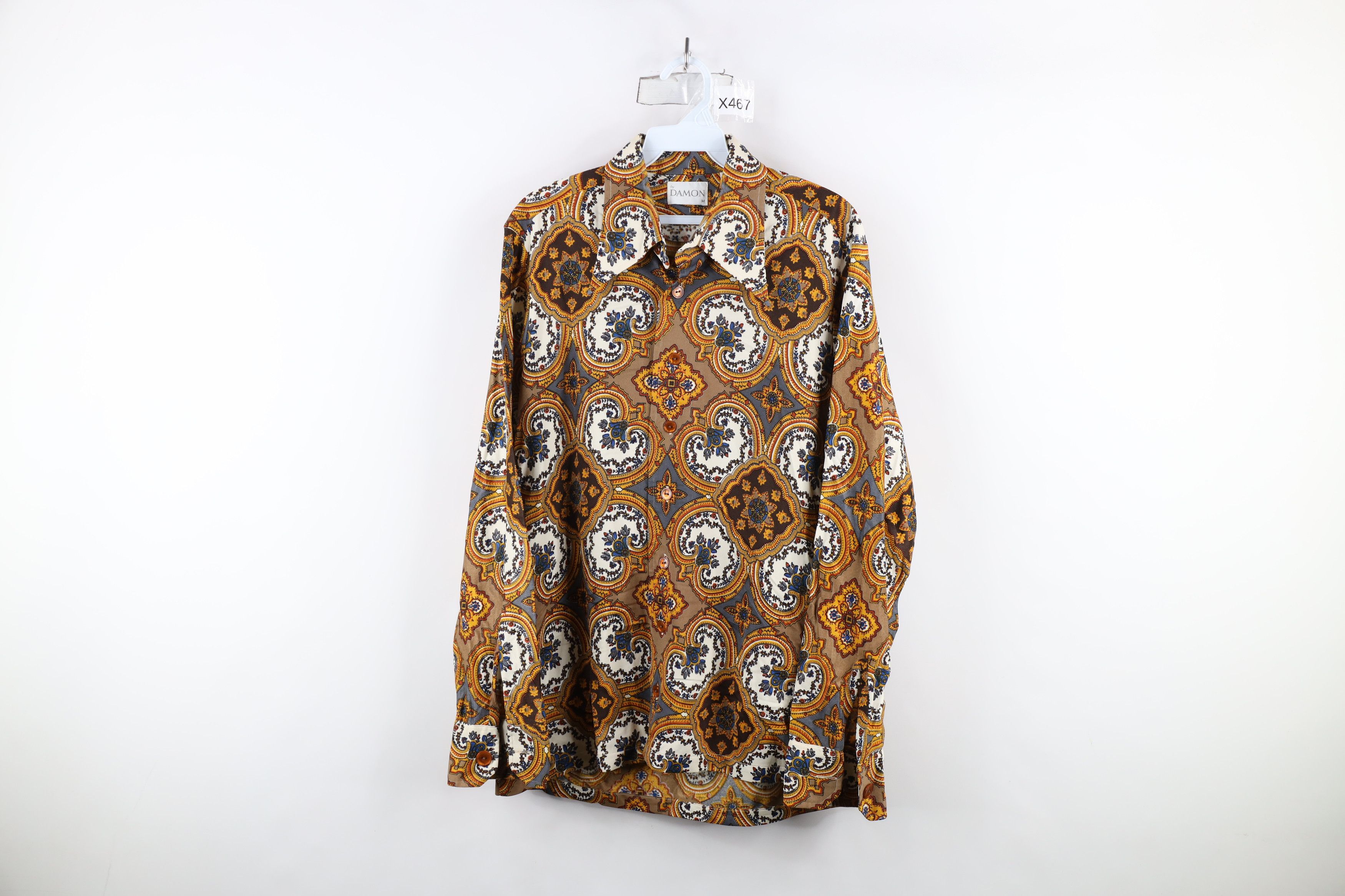 Vintage Vintage 60 70s Streetwear Tapestry Knit Button Shirt USA Size US M / EU 48-50 / 2 - 1 Thumbnail