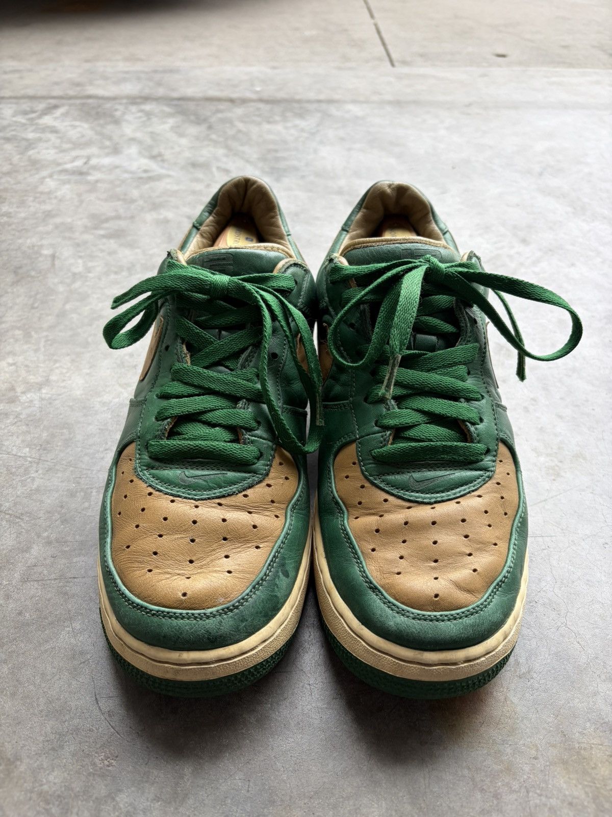 Nike Nike “LeBron” Air Force 1 Low 2006 Green Leather Sneakers Size US 10 / EU 43 - 4 Thumbnail
