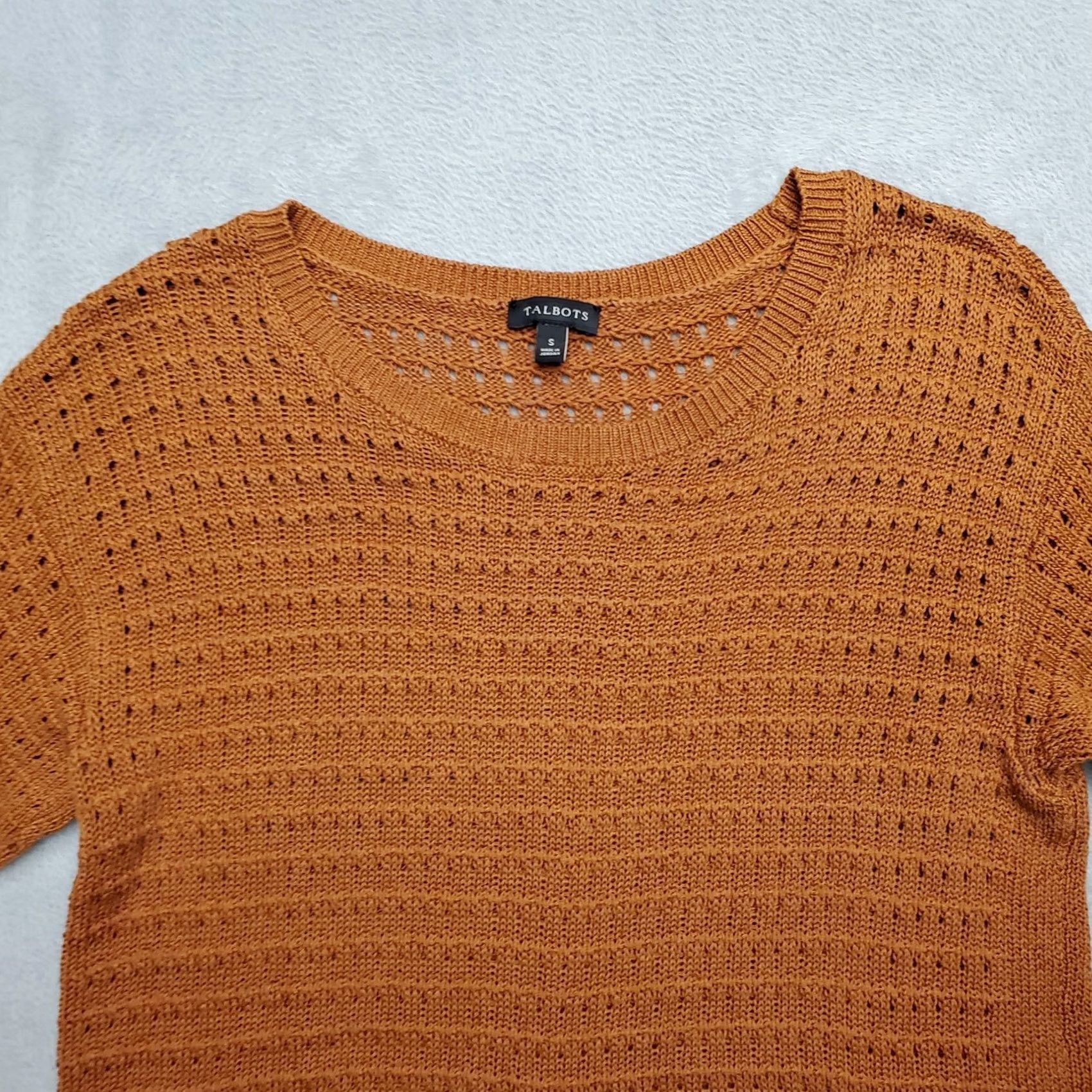 Talbots Talbots Sweater Womens Small Brown Cotton Blend 3/4 Sleeve Knit Texture Pullover Casual Mens? Girls? Size S / US 4 / IT 40 - 3 Thumbnail