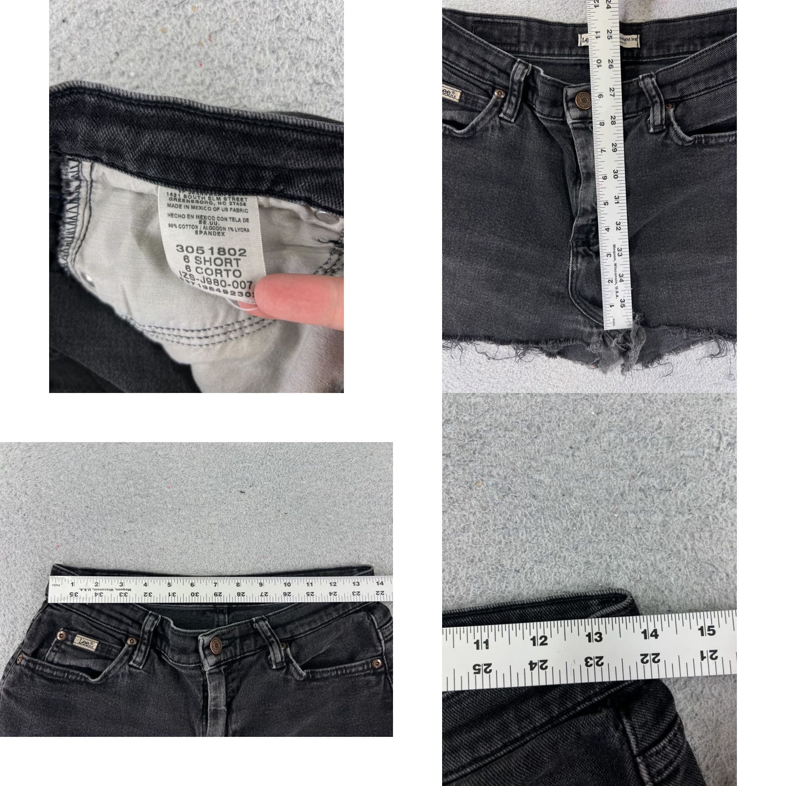 Lee Lee Shorts Women Black Denim Cut-Off Relaxed Mid Rise 26x1 Size 6 Womens Size 28" / US 6 / IT 42 - 8 Thumbnail