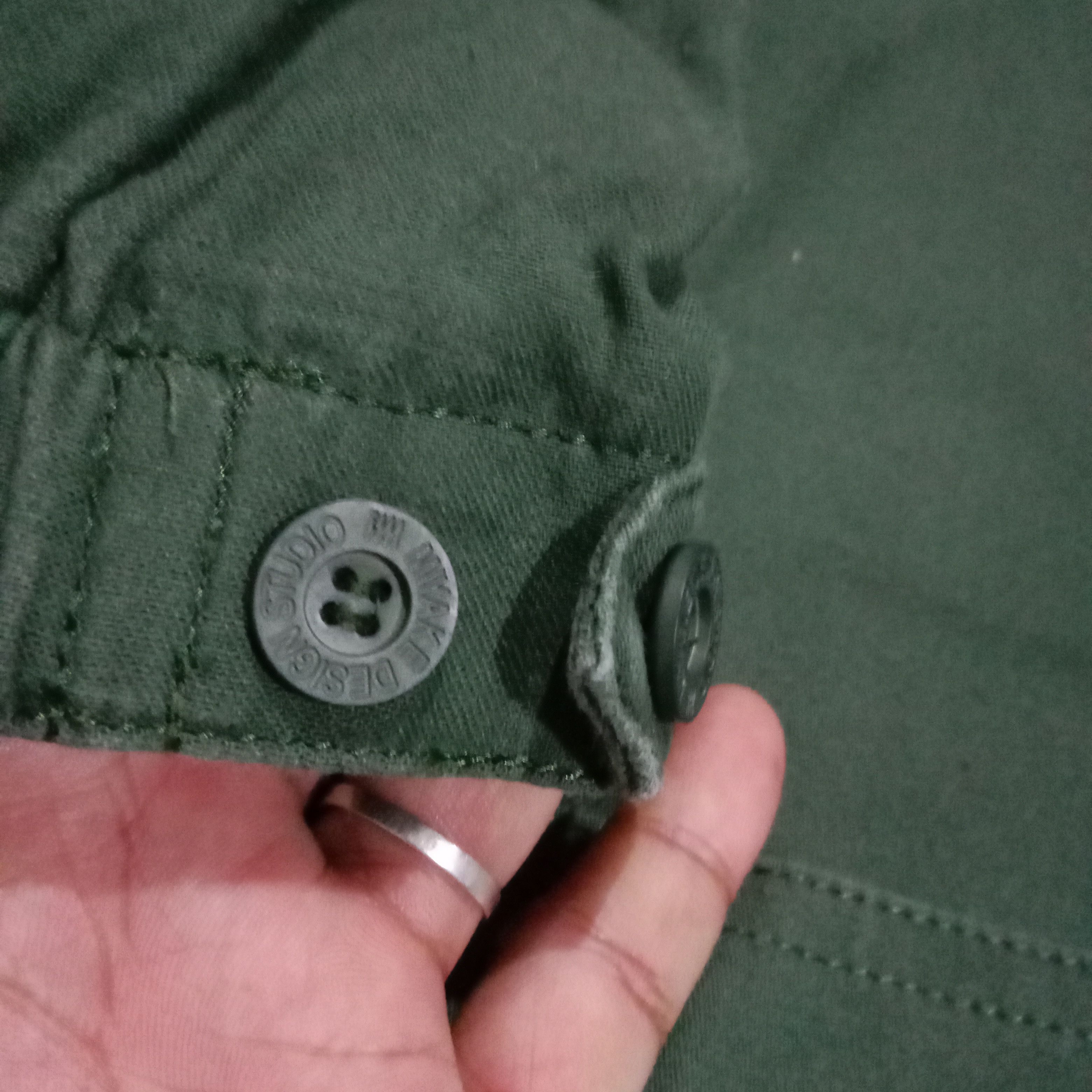 Designer × Issey Miyake × Japanese Brand Vintage issey miyake studio button jacket army green Size US M / EU 48-50 / 2 - 4 Thumbnail