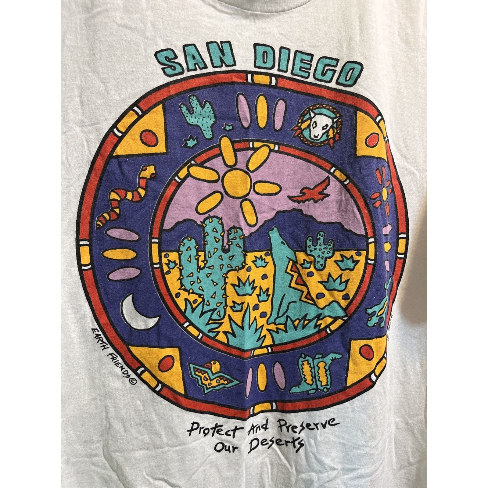 Hanes VTG Earth Friends Protect Deserts Tee XL San Diego Cotton Size US XL / EU 56 / 4 - 5 Thumbnail