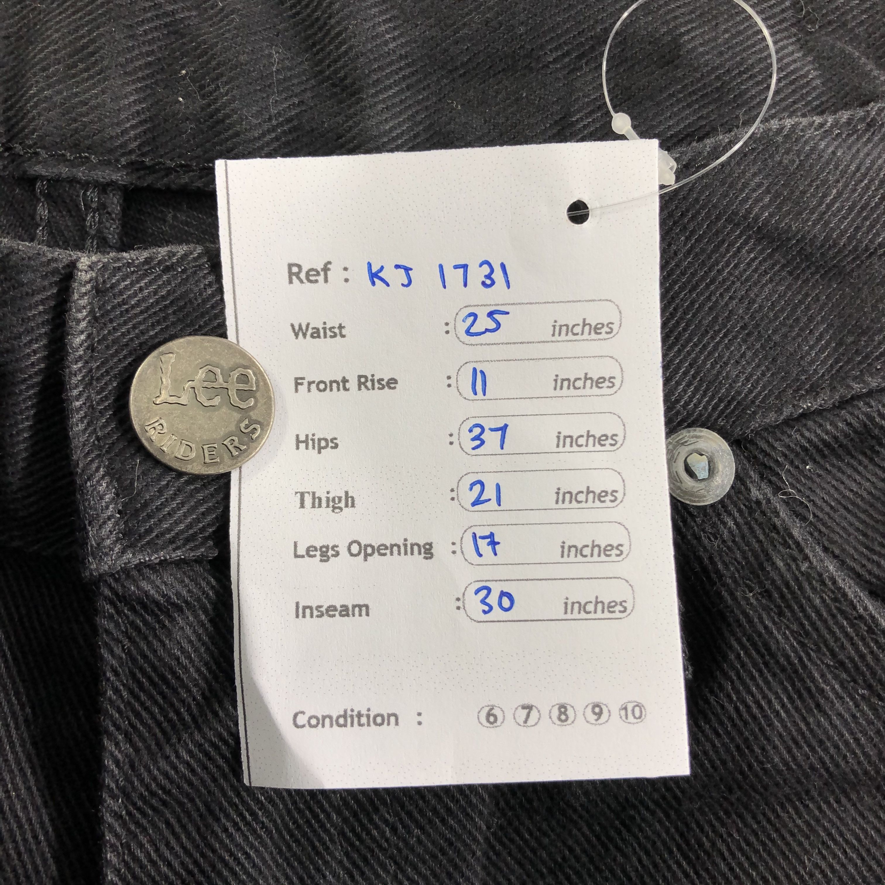 Lee Vintage Lee Riders Jeans High Waist Black Denim KJ1731 Size 25" / US 0 / IT 36 - 12 Thumbnail