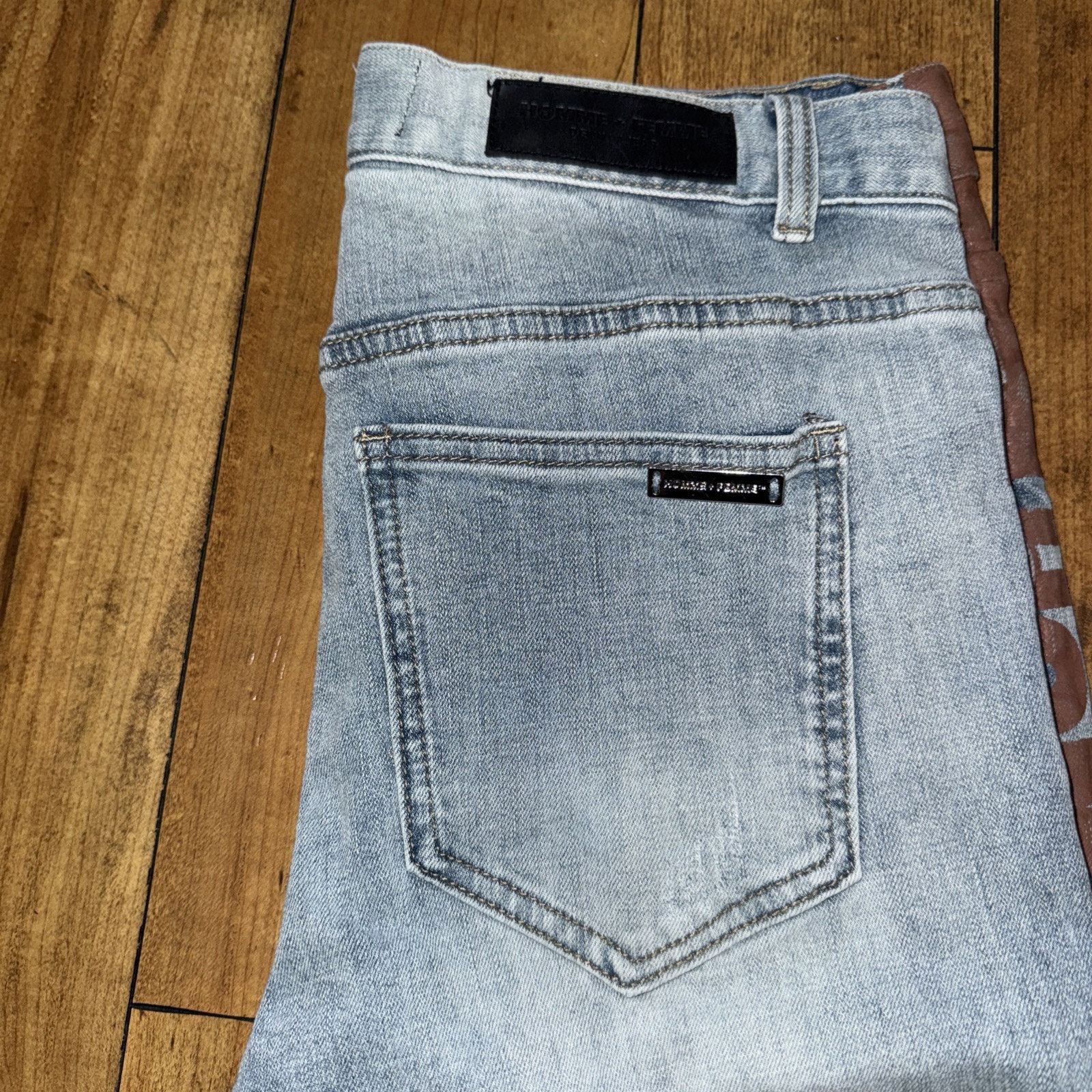 Homme + Femme La × Hypebeast Homme Femme Blue Skinny Jeans 30x32 Printed Denim Size US 30 / EU 46 - 7 Thumbnail