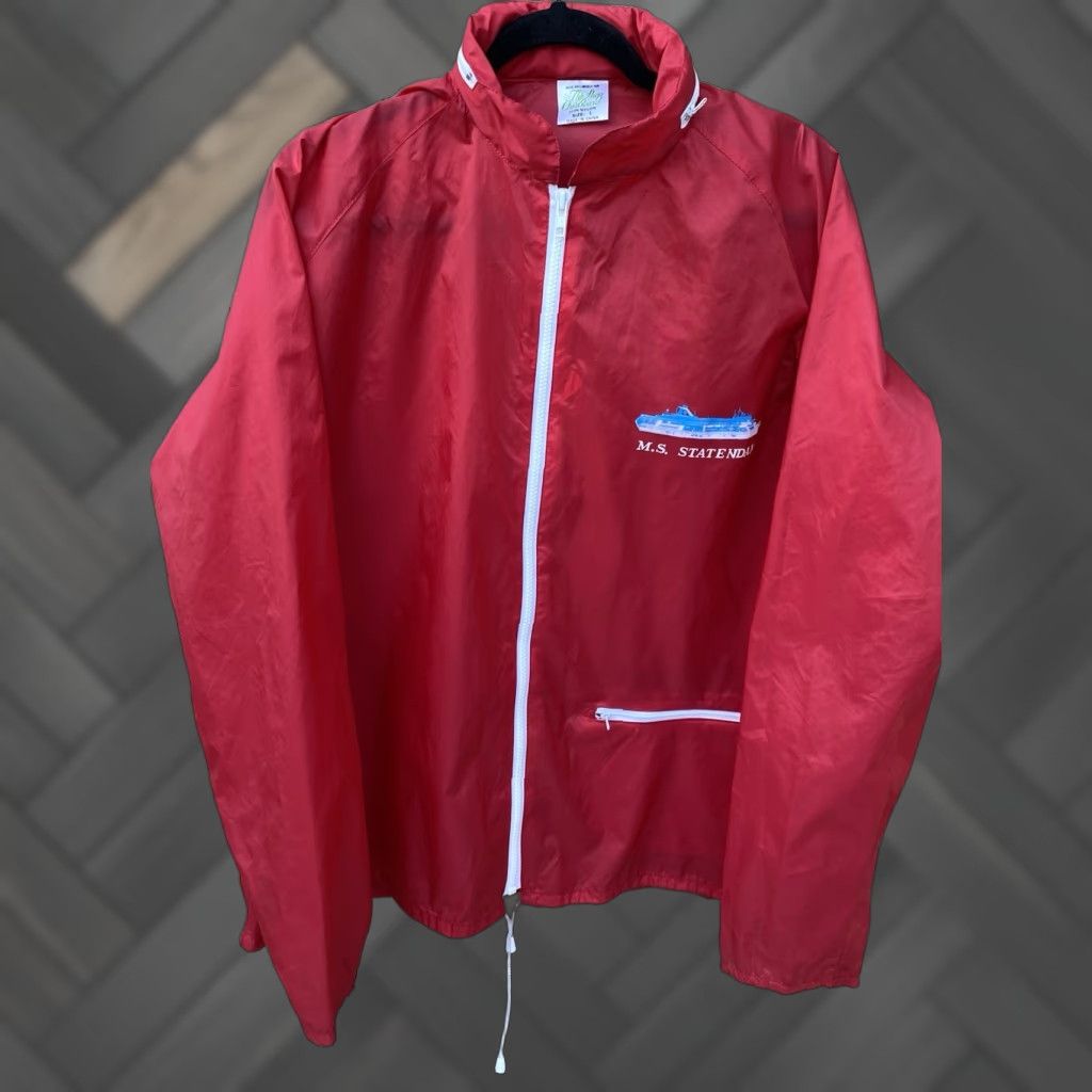 Vintage VINTAGE M.S. Statendam Windbreaker Jacket Nylon Red Navy? Size US L / EU 52-54 / 3 - 1 Thumbnail