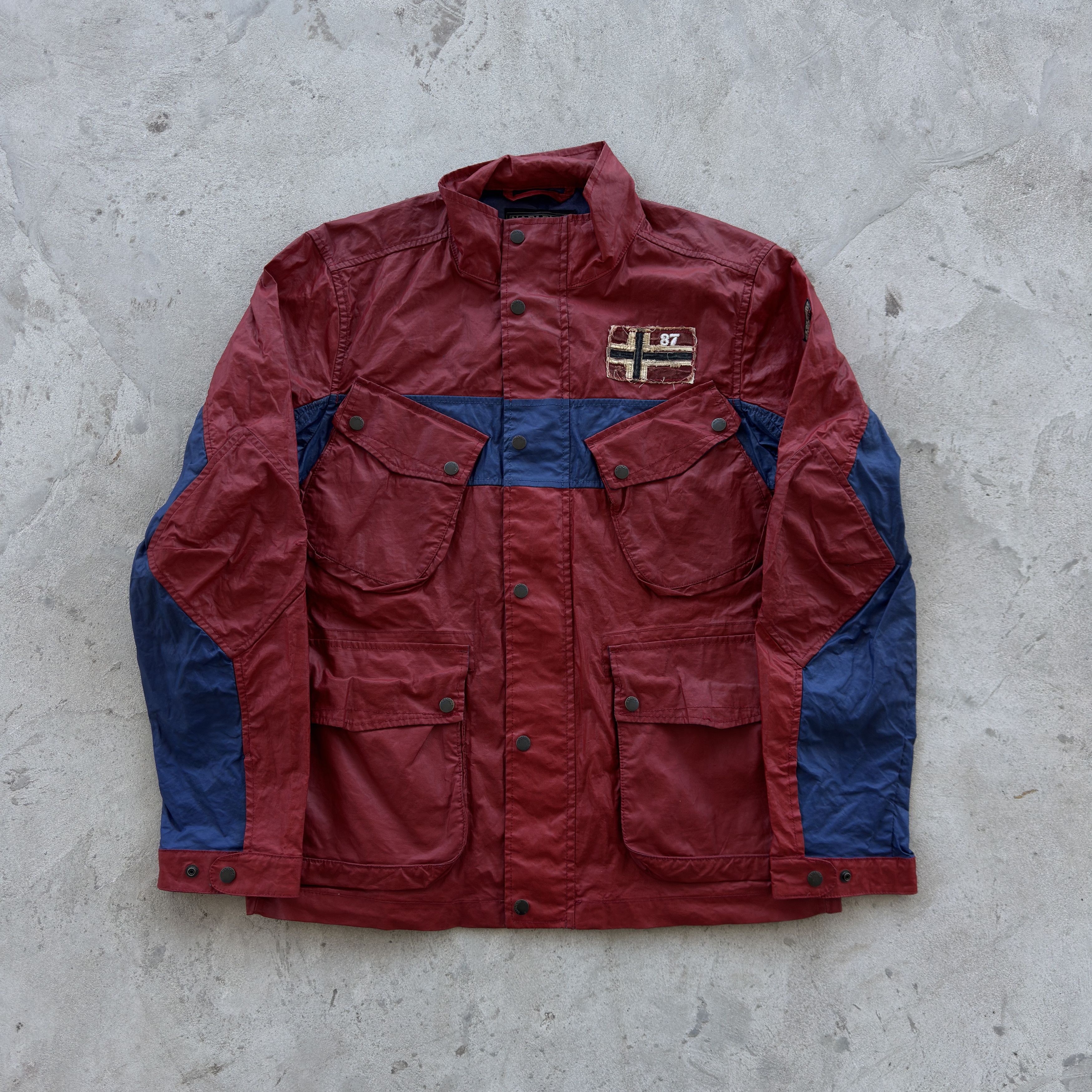 Napapijri Vintage Napapijri Field Jacket Waxed Effect Coat Flag Patch Size US XXL / EU 58 / 5 - 1 Thumbnail