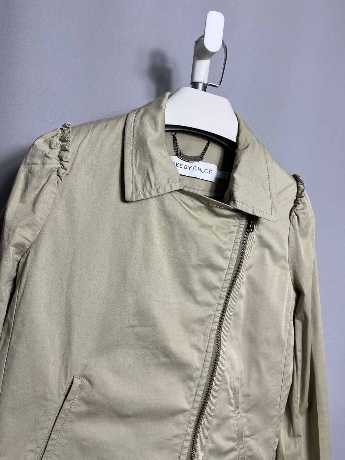 See by Chloe See by Chloe Beige Zip Jacket Womans Cotton Size M / US 6-8 / IT 42-44 - 2 Thumbnail