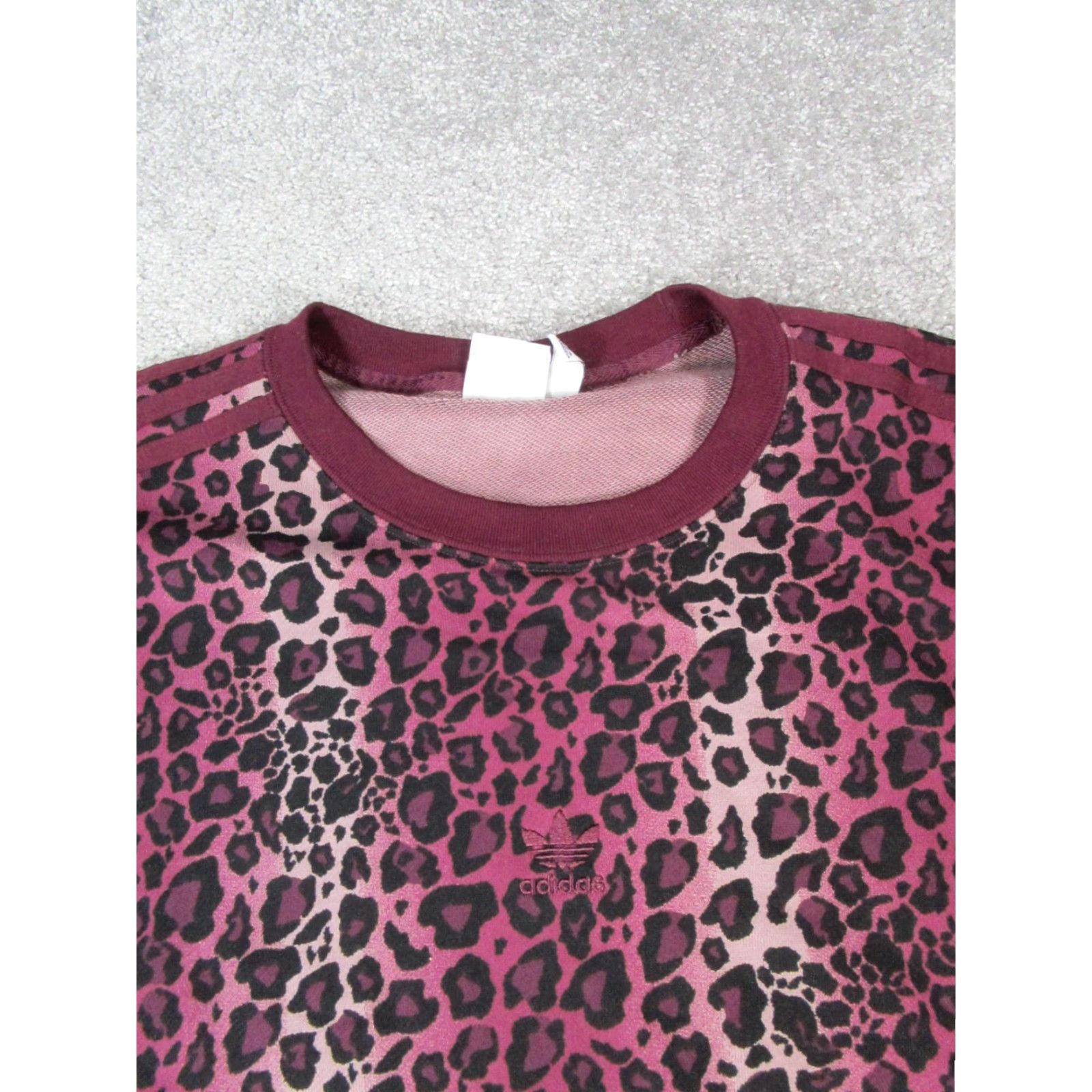 Adidas Adidas Sweatshirt Womens Small Burgundy Animal Print Pullover Activewear Size S / US 4 / IT 40 - 2 Thumbnail