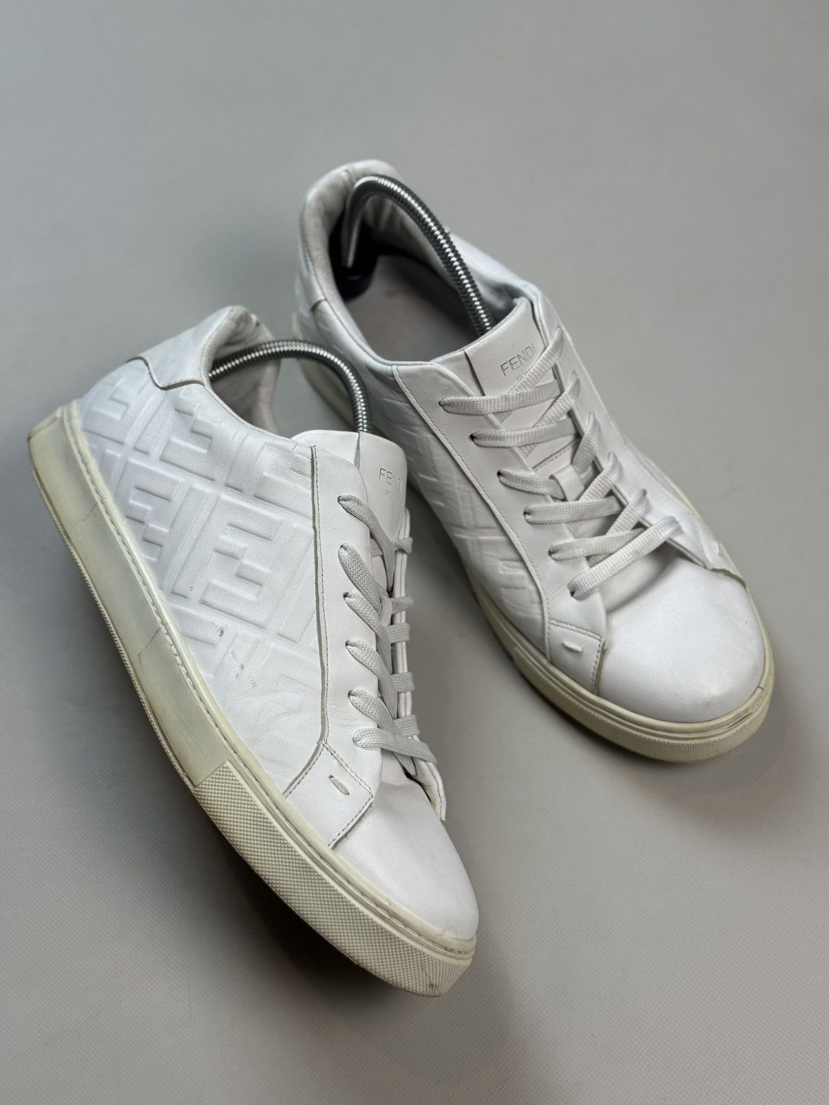 Fendi FF Monogram Leather Low Top Casual Lace Up Sneakers Shoes Size US 14 / EU 47 - 5 Thumbnail