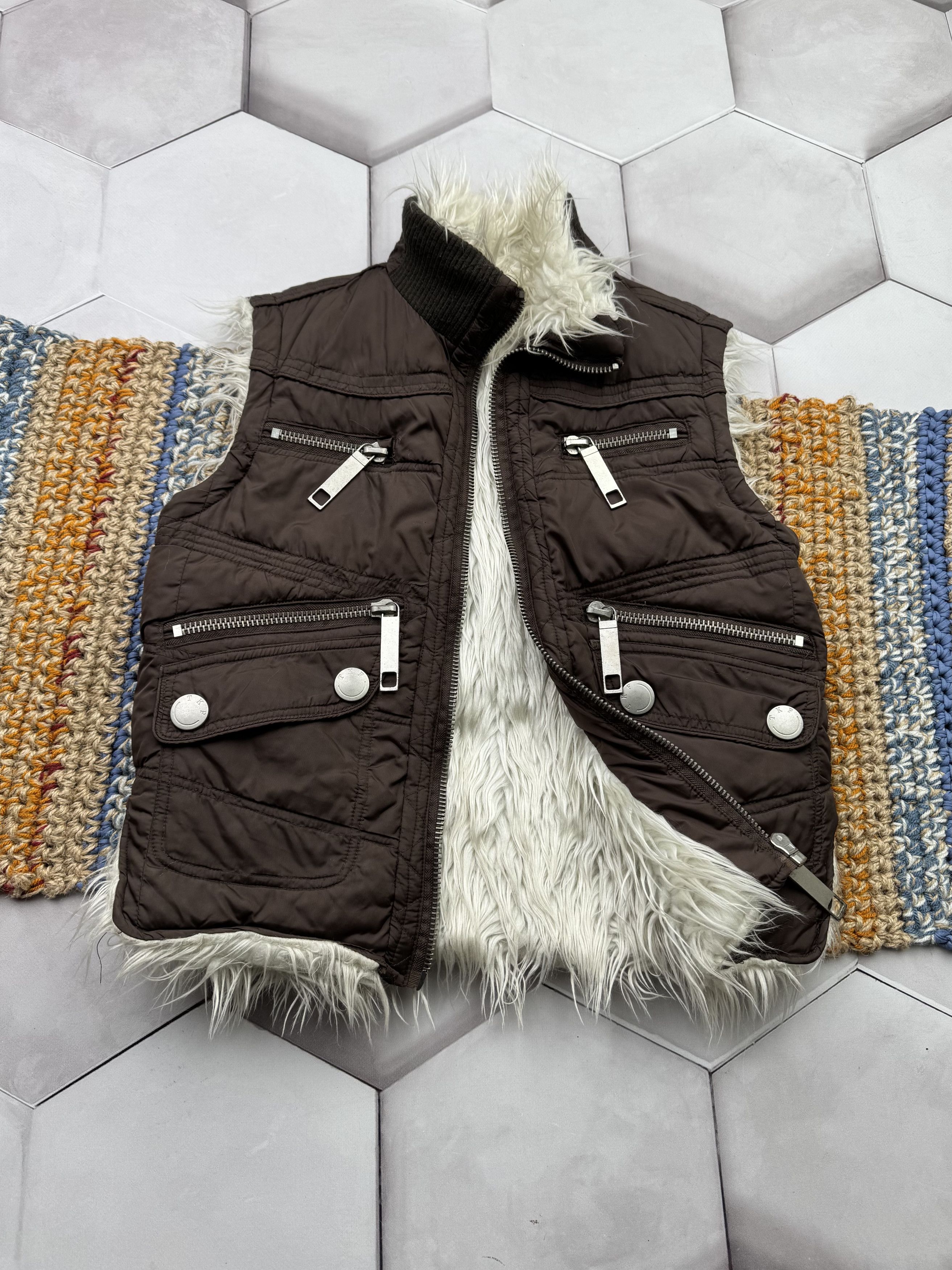 Vintage Vintage Faux Fur Details Vest With Zipper (E4) Size XS / US 0-2 / IT 36-38 - 3 Thumbnail