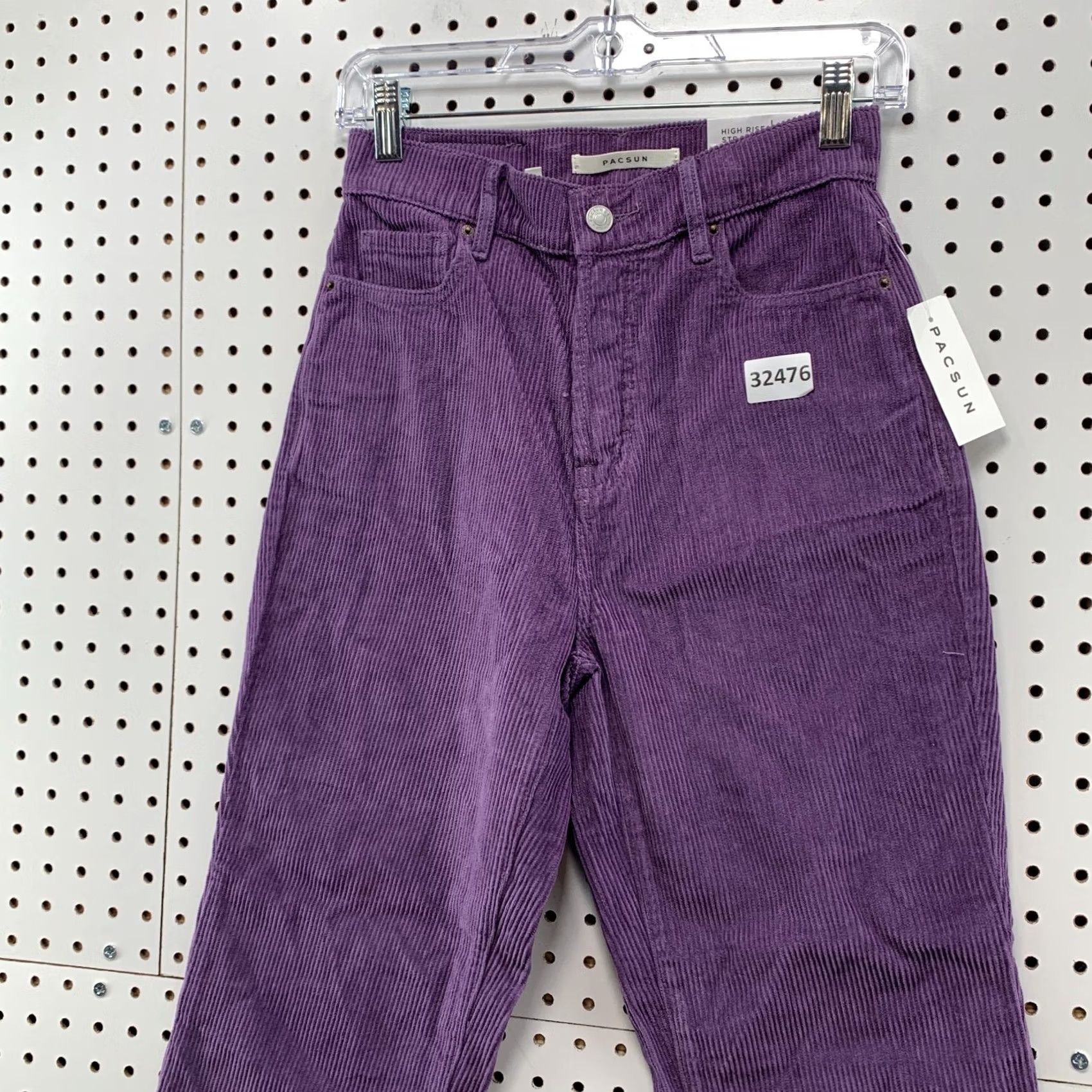 Pacsun Pacsun Corduroy Pants Womens 25x25.5 Purple High Rise Straight NWT Shoes Size 25? Size 42" / US 20 - 4 Thumbnail