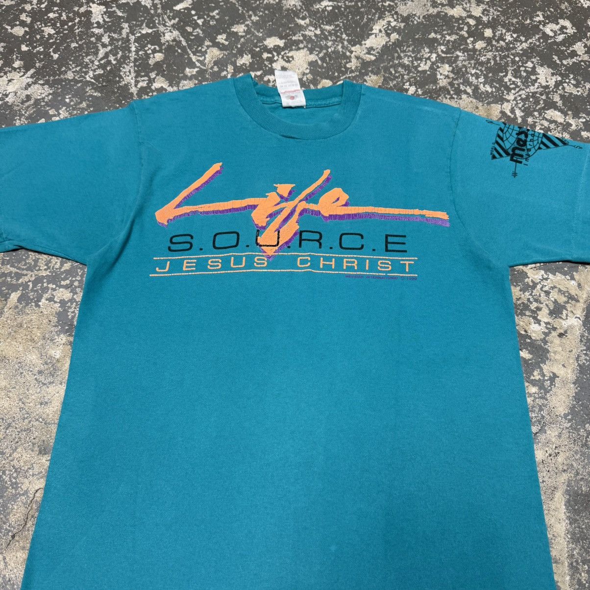 Vintage Vintage Life Source Jesus Christ 90s Blue Tshirt Size US M / EU 48-50 / 2 - 6 Thumbnail