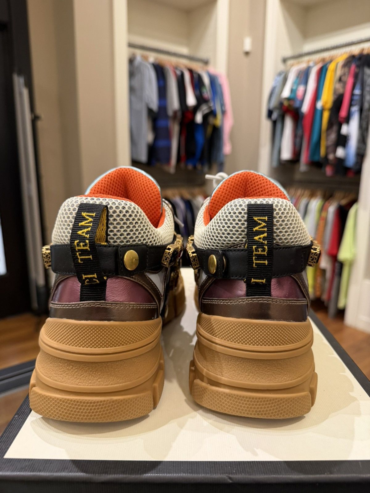 Gucci Gucci Flashtrek Rhinestone Sneaker - Muli Patent Size US 6 / EU 39 - 6 Thumbnail