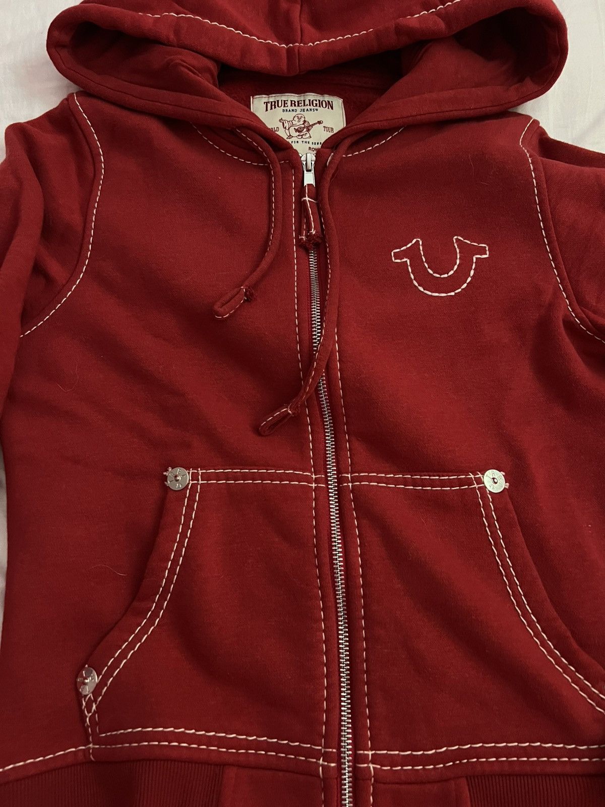 True Religion Red Zip Up True Religion Jacket Size XS / US 0-2 / IT 36-38 - 2 Thumbnail