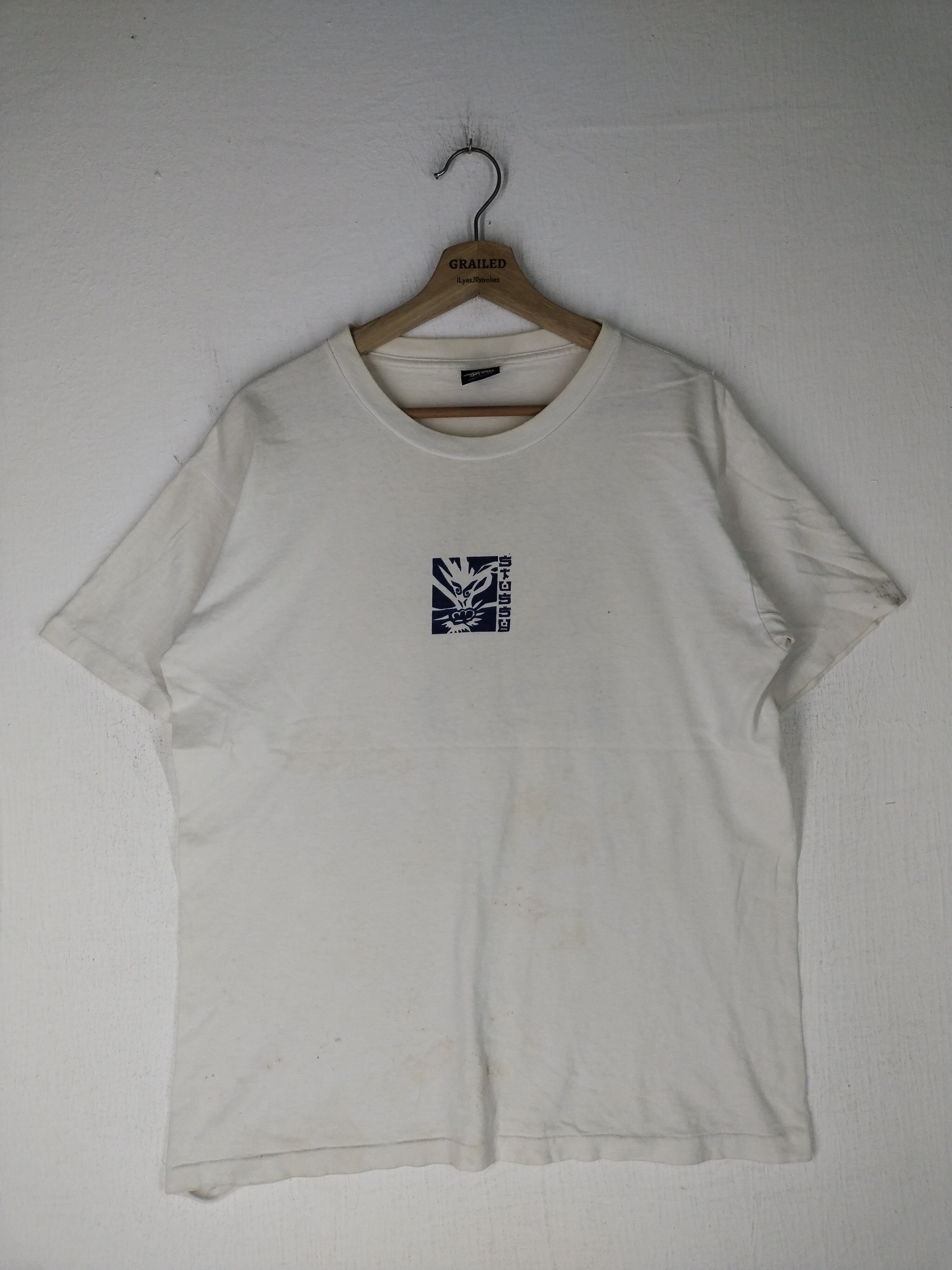 Stussy × Vintage Rare Vintage 90's Stussy Dragon White Shirt Tee Size US M / EU 48-50 / 2 - 2 Thumbnail