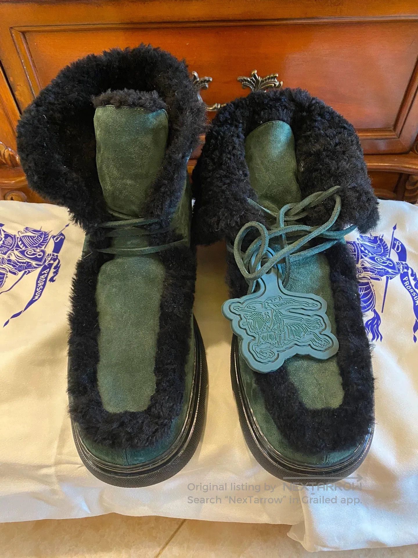 Burberry Multi Colored Fur Lined High Top Boots Size 9. Size US 9 / EU 42 - 1 Thumbnail