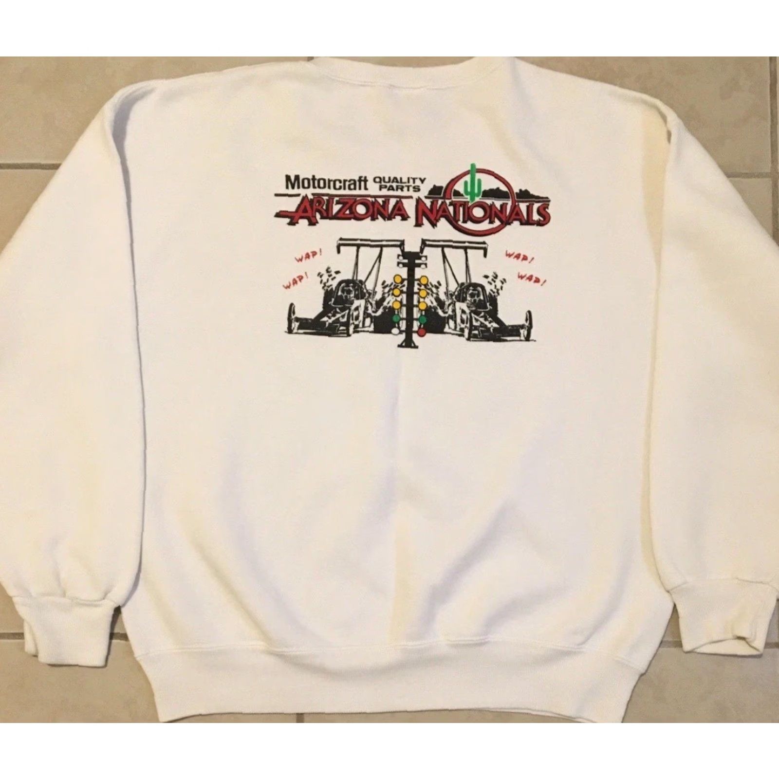 Vintage VINTAGE 90s Arizona Nationals Sweatshirt Drag Racing Shirt Men S White Boxy Size US S / EU 44-46 / 1 - 2 Thumbnail
