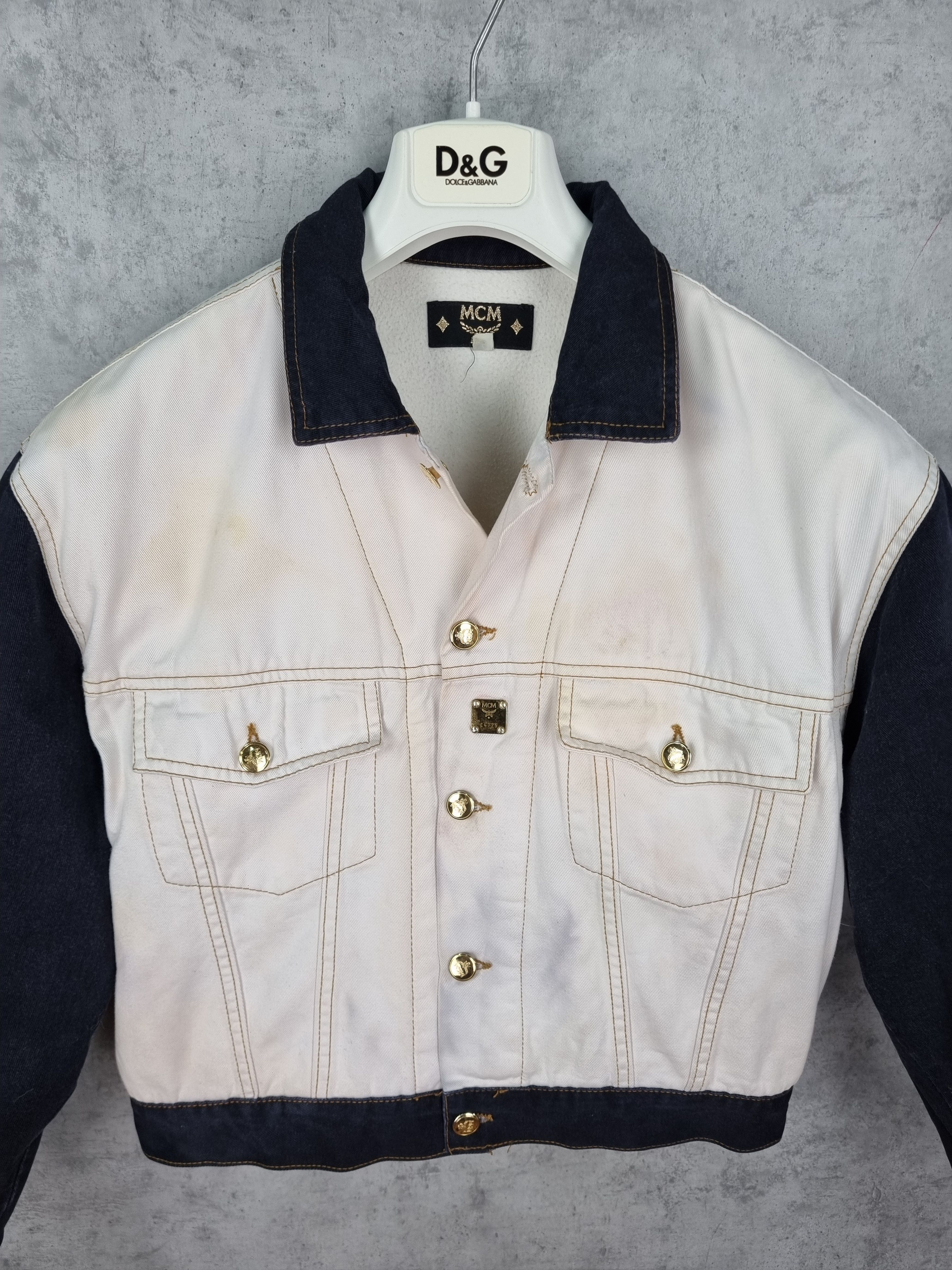 MCM Rare MCM Denim Jacket Made in Italy Dirty Vintage Size S / US 4 / IT 40 - 5 Thumbnail