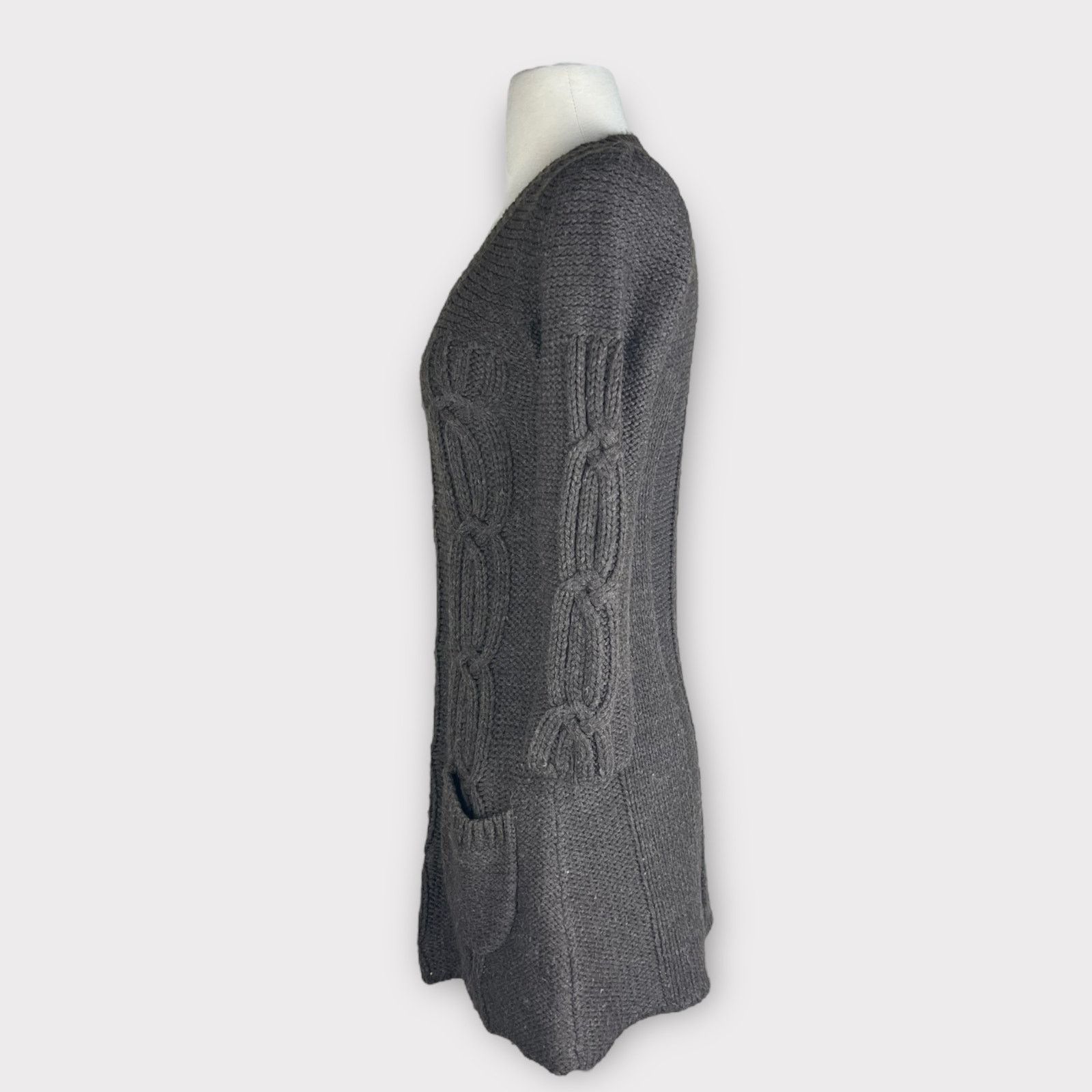 Nordstrom Glimmer By J.J. Basic | Vintage Y2K Cable Knit Sweater Dress Size S / US 4 / IT 40 - 2 Thumbnail