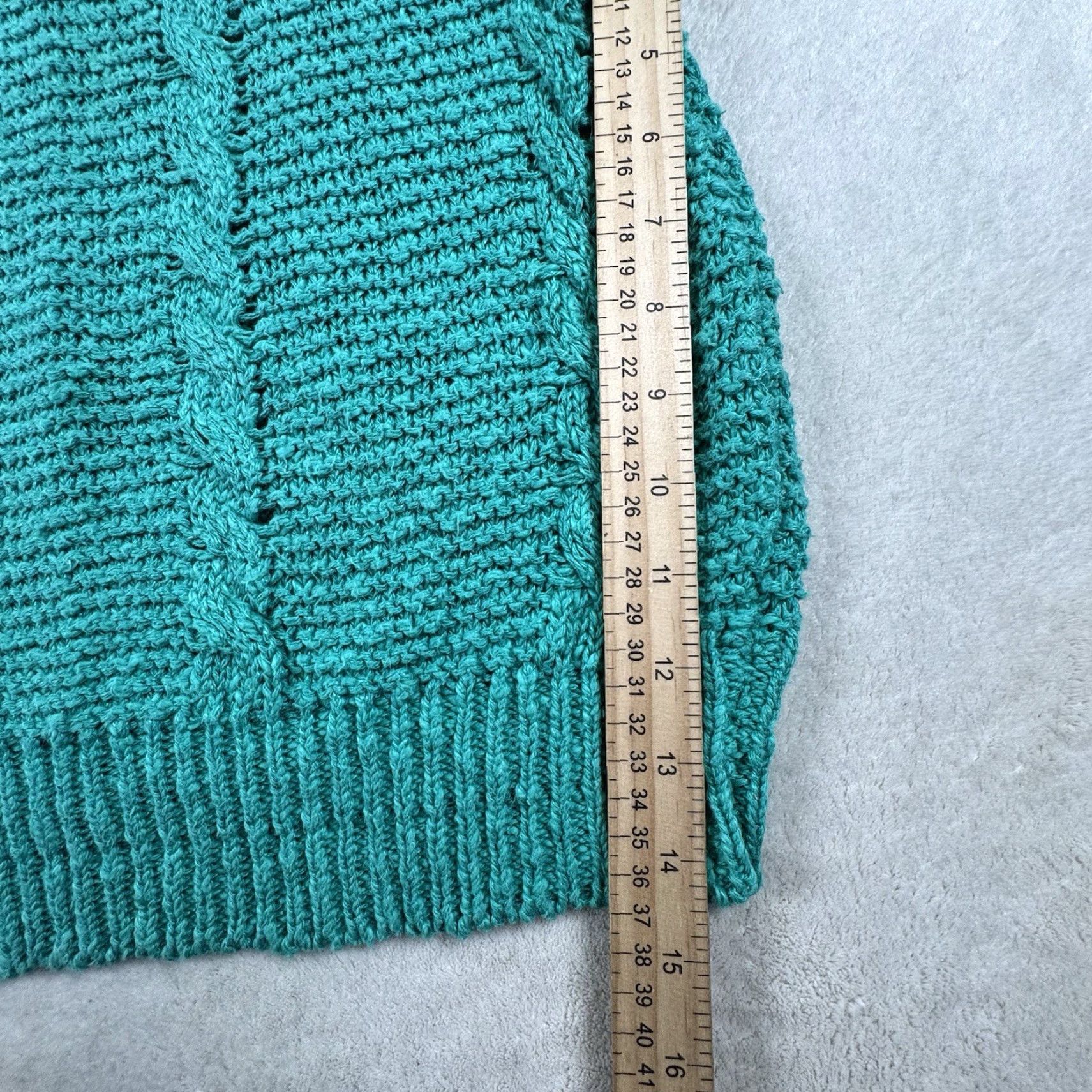 Liz Claiborne VINTAGE Liz Claiborne Women’s Sweater Short Sleeve Crew Neck Blue Open-Knit Pullover 80s 90s Retro Size S / US 4 / IT 40 - 4 Thumbnail