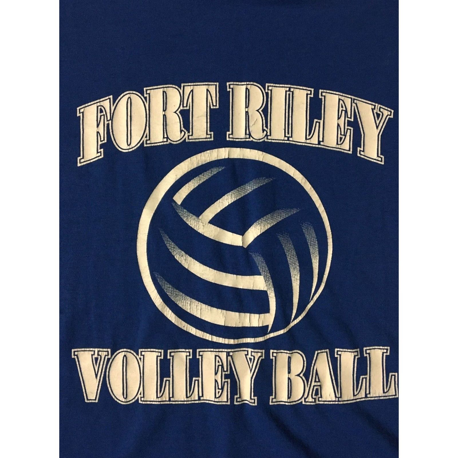 Vintage VINTAGE Fort Riley Volleyball Shirt XL Blue Men T-Shirt 90s Grunge Military USA Marine Navy Seal PFU Rock Retro 90s Size US XL / EU 56 / 4 - 2 Thumbnail
