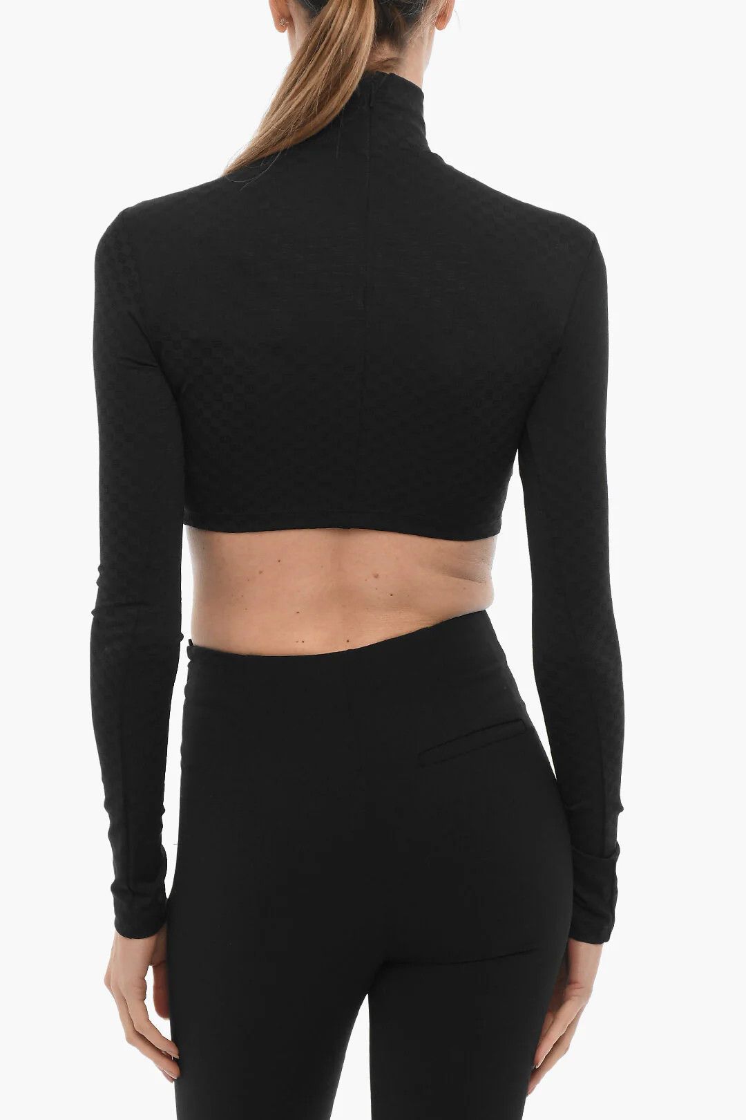 Ambush Design og1mm0426 Cropped High-Neck Top in Black Size XL / US 12-14 / IT 48-50 - 2 Thumbnail
