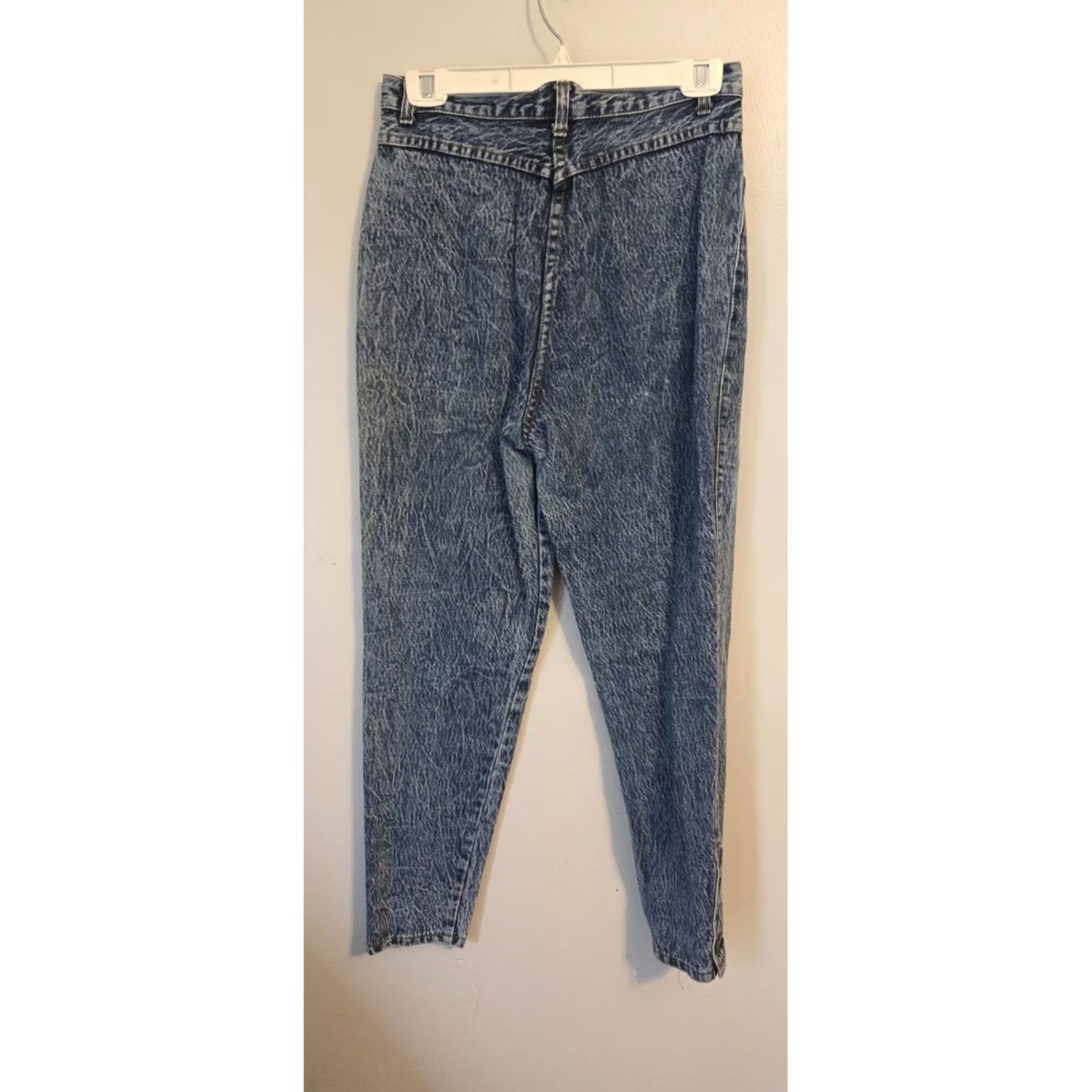 Vintage VINTAGE Stefano Worldwide Acid Wash Snap Denim Jeans 10 Women 80s Blue Snap Closure Tapered N/A Size 32" / US 10 / IT 46 - 2 Thumbnail