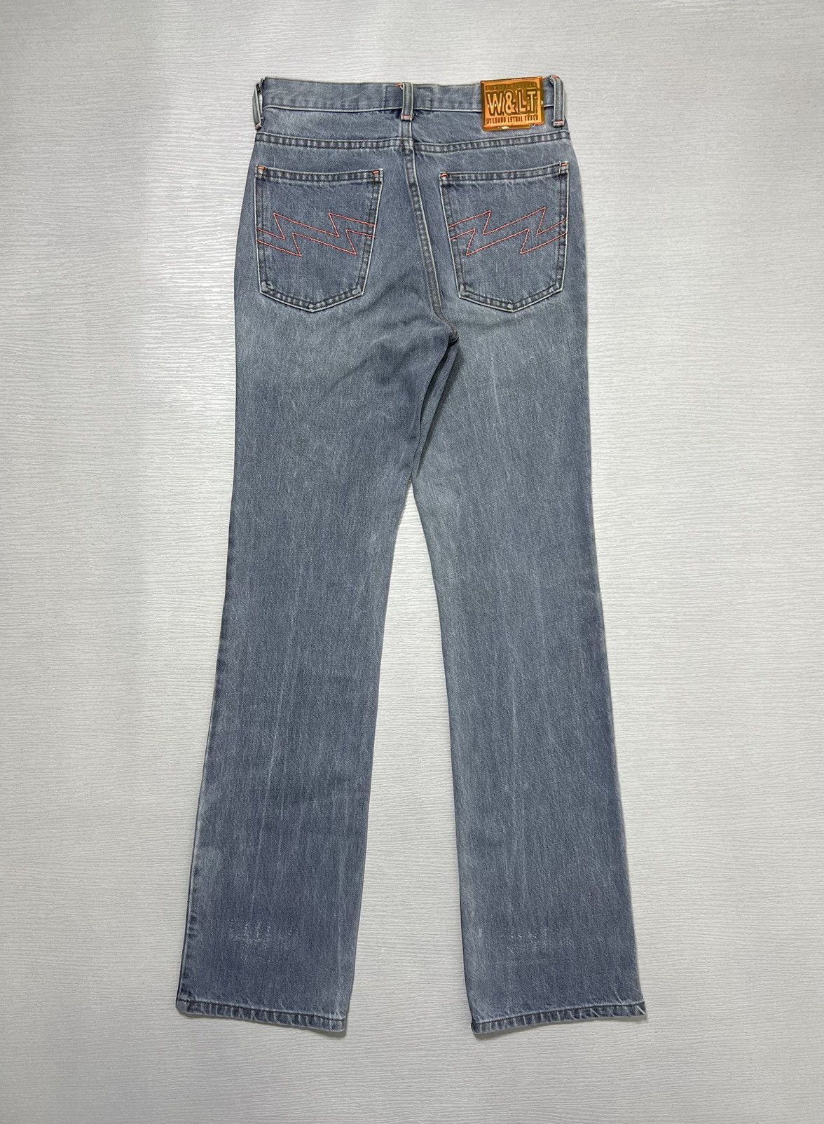 Walter Van Beirendonck W&LT - A/W 1998 - Lightning Bolt Logo Dorky Denim Jeans Size US 26 / EU 42 - 2 Thumbnail