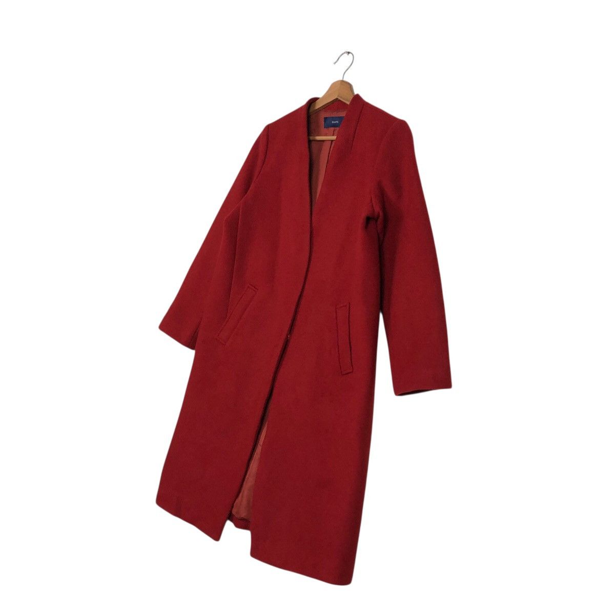 Japanese Brand 📌Rich Red Vintage Long Wool Jacket Ships Issey Miyake Size M / US 6-8 / IT 42-44 - 3 Thumbnail