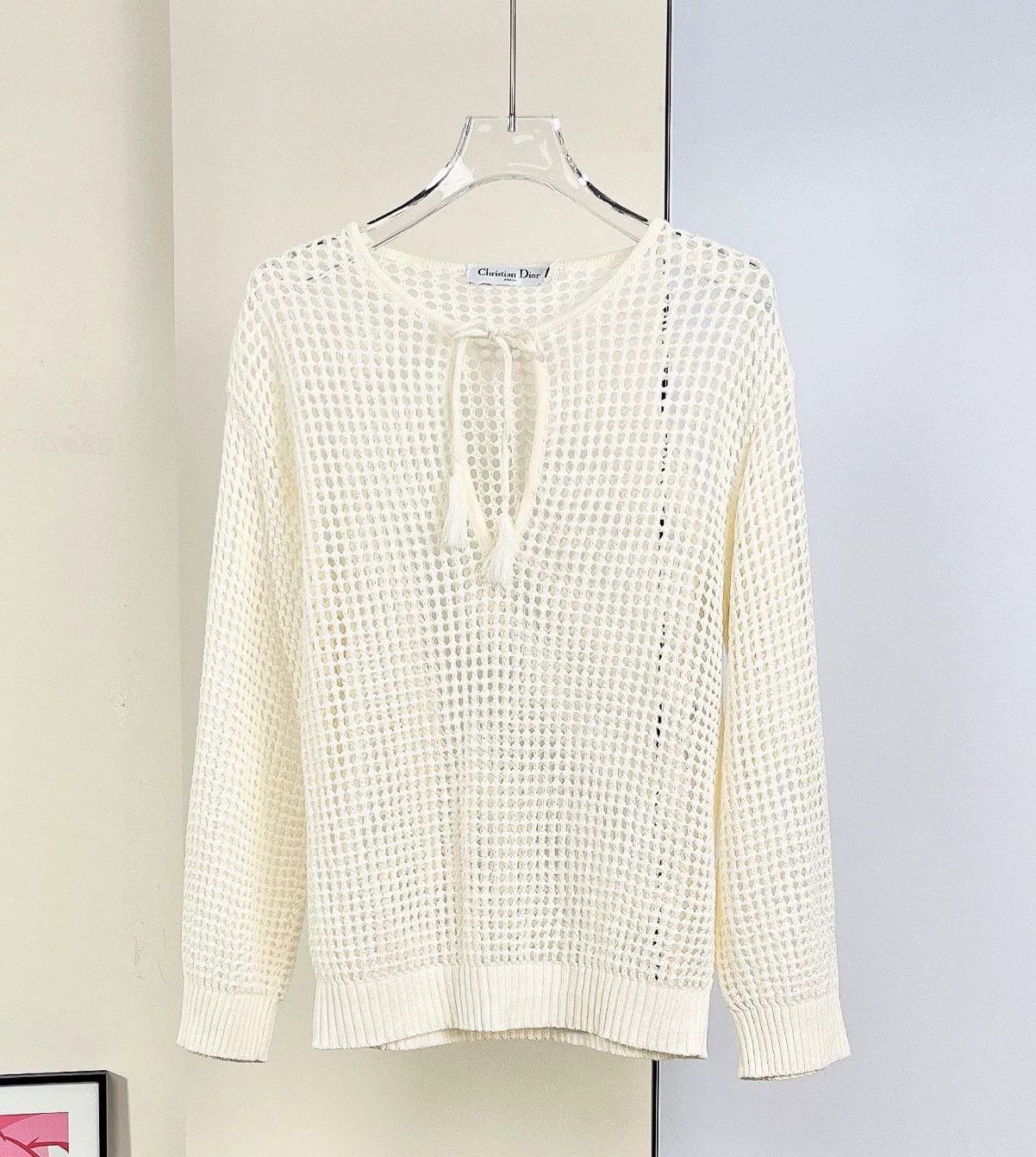 Dior white hollow knit pullover by dior Size US XS / EU 42 / 0 - 1 Thumbnail
