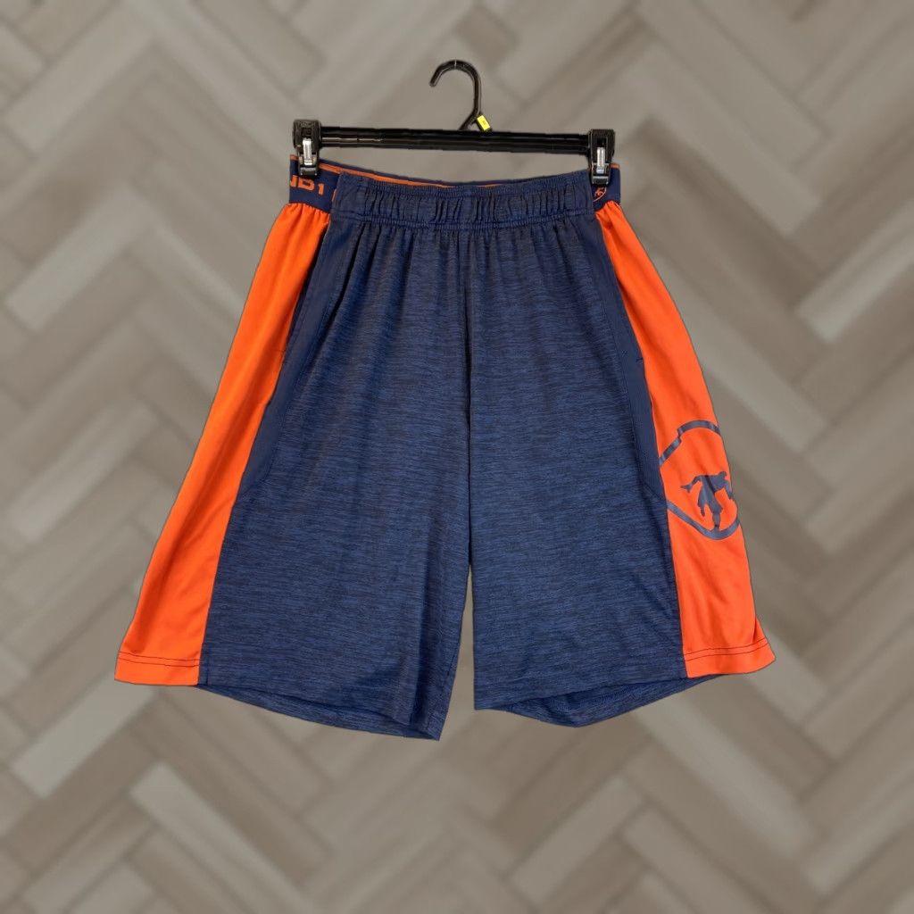 Vintage And1 Mens Basketball Gym Workout Running Shorts Orange Blue M Loose 76-13 Size US 31 - 1 Thumbnail