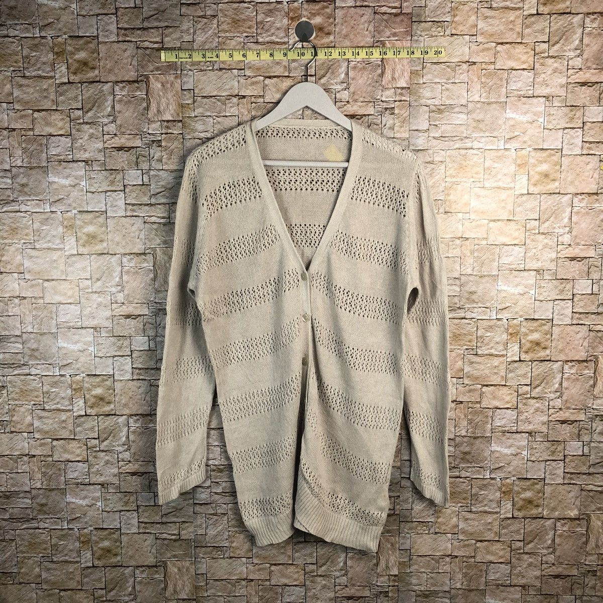 Homespun Knitwear × Japanese Brand Japanese Brand Cream Cardigan Knitwear #A947 Size L / US 10 / IT 46 - 1 Thumbnail