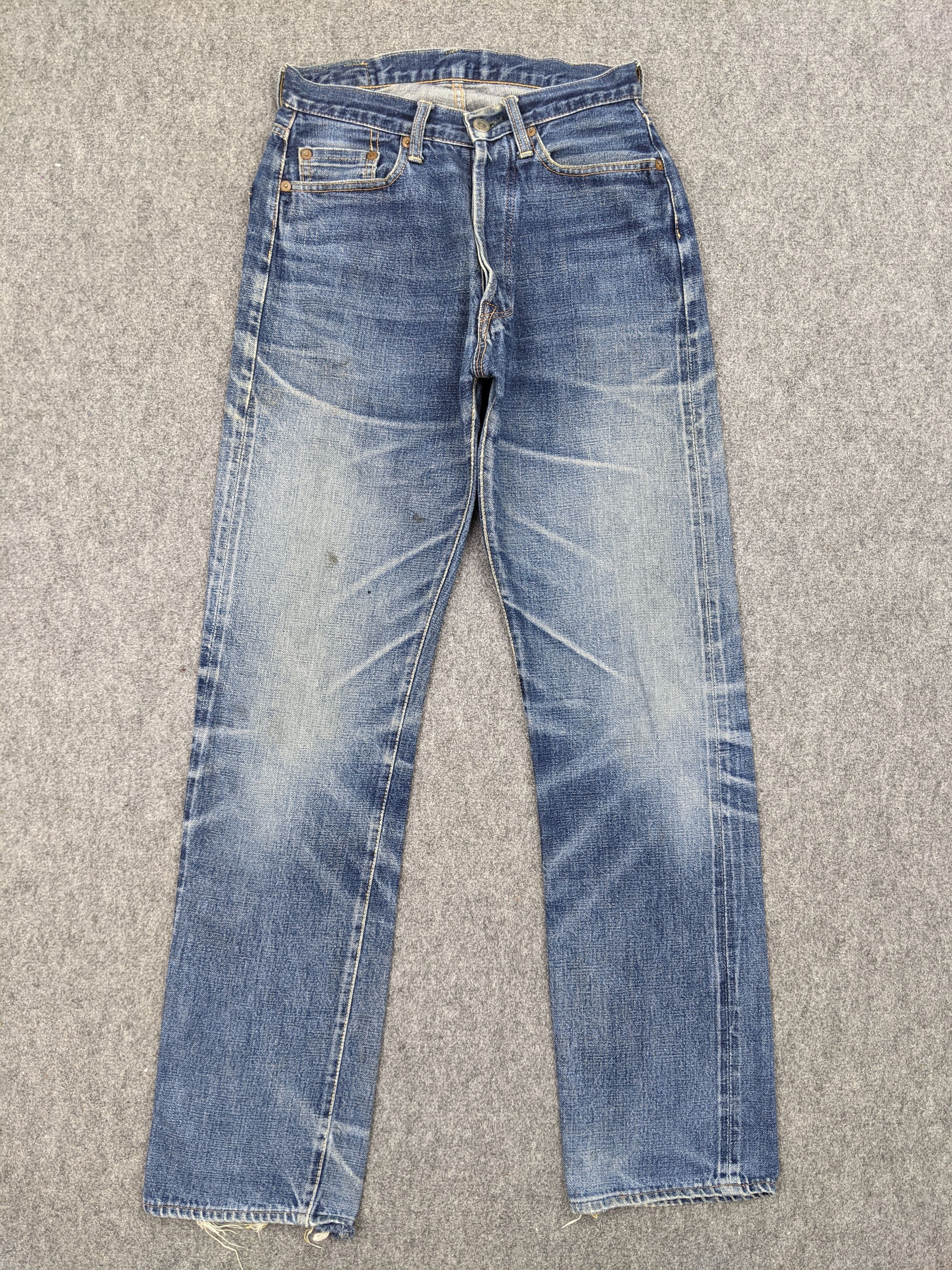 image of Denime Selvedge Faded Blue Jeans in Blue Denim, Men's (Size 27)