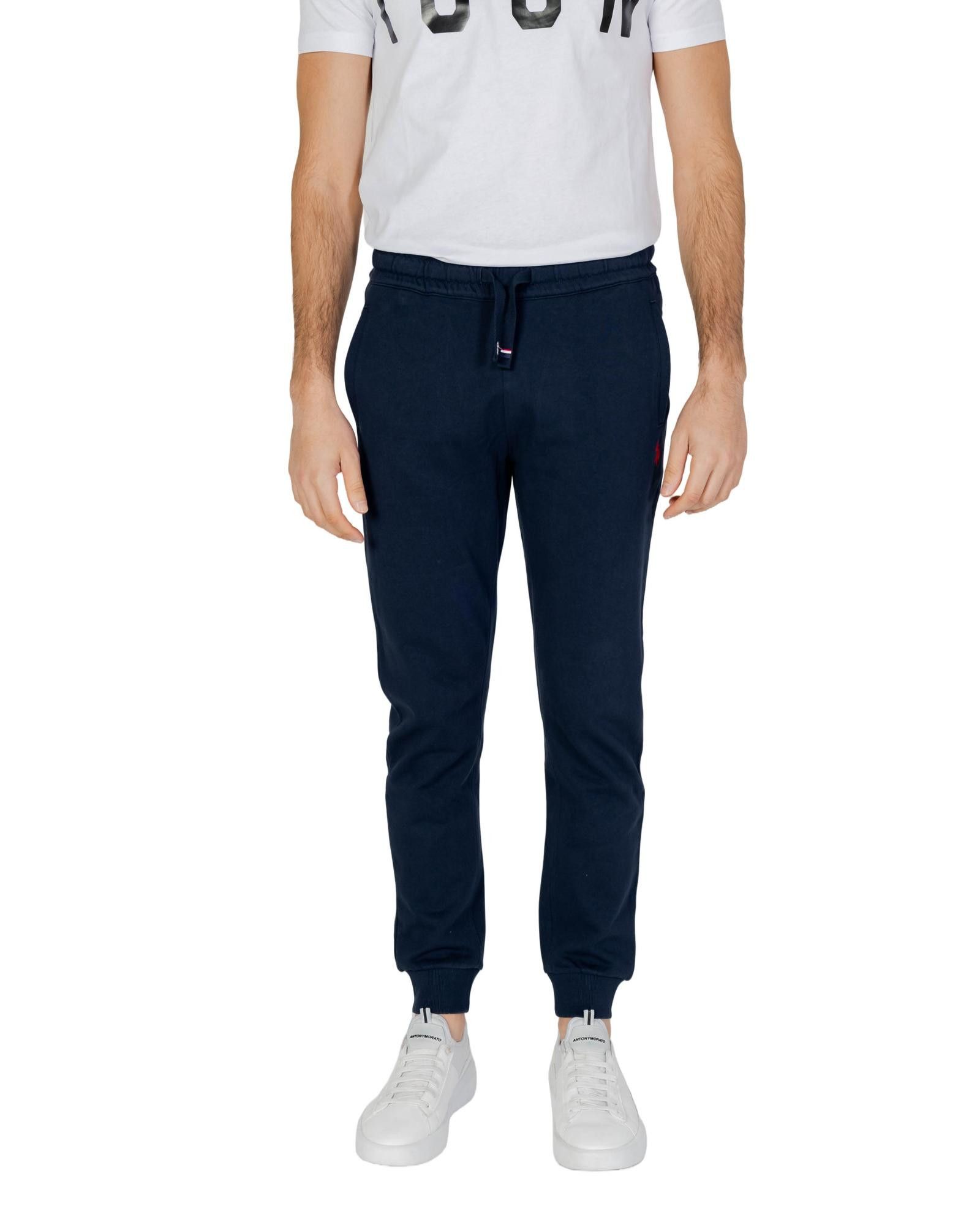 image of U S Polo Assn Cotton Trousers With Front Pockets in Blue, Men's (Size 32)