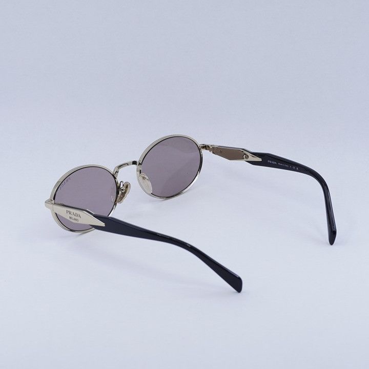 Prada Prada PR65ZS ZVN20I Sunglasses Pale Gold Oval Frame Size ONE SIZE - 12 Thumbnail