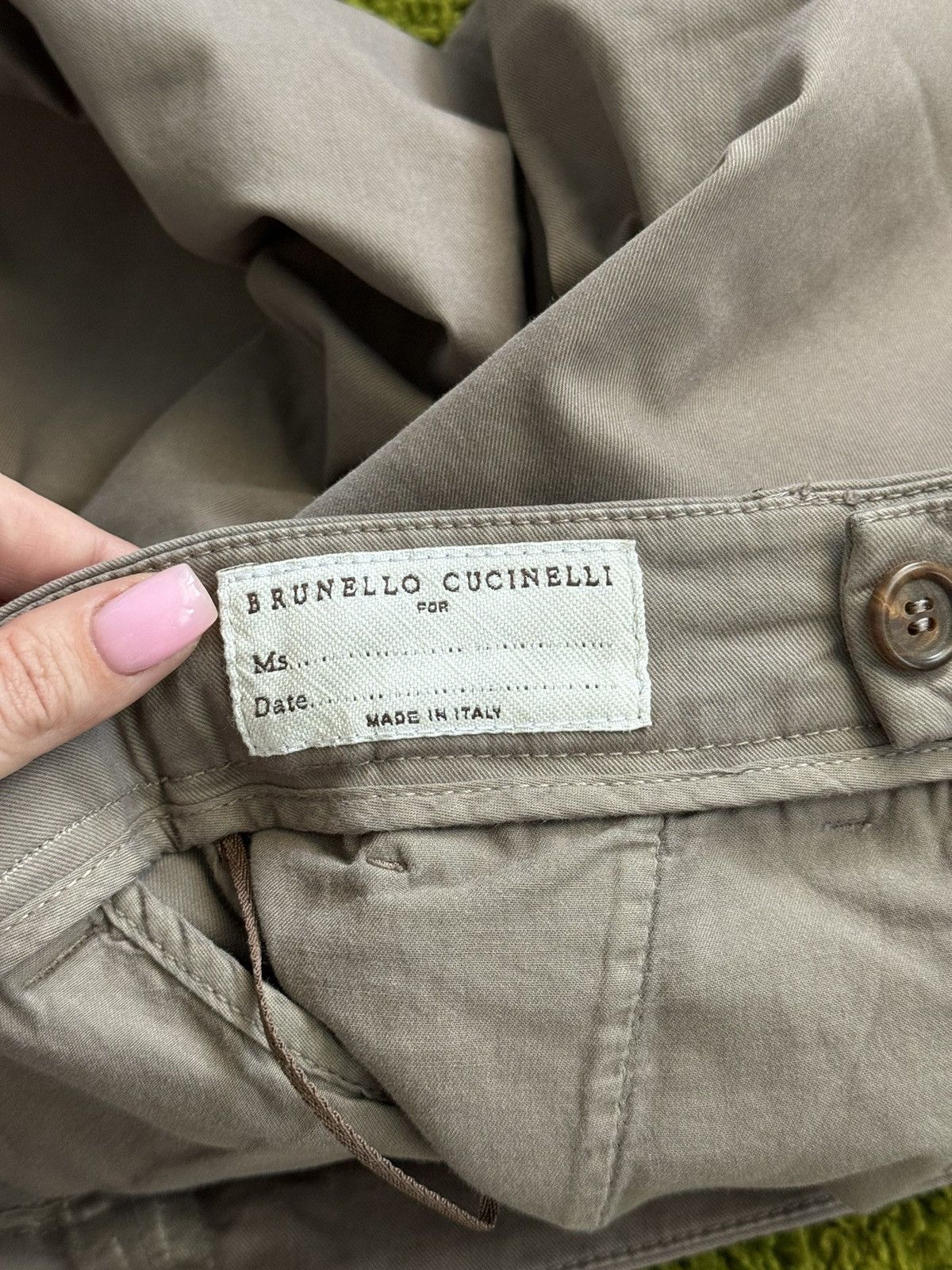Brunello Cucinelli × Designer Brunello Cucinelli khaki cotton pants Size 26" / US 2 / IT 38 - 3 Thumbnail