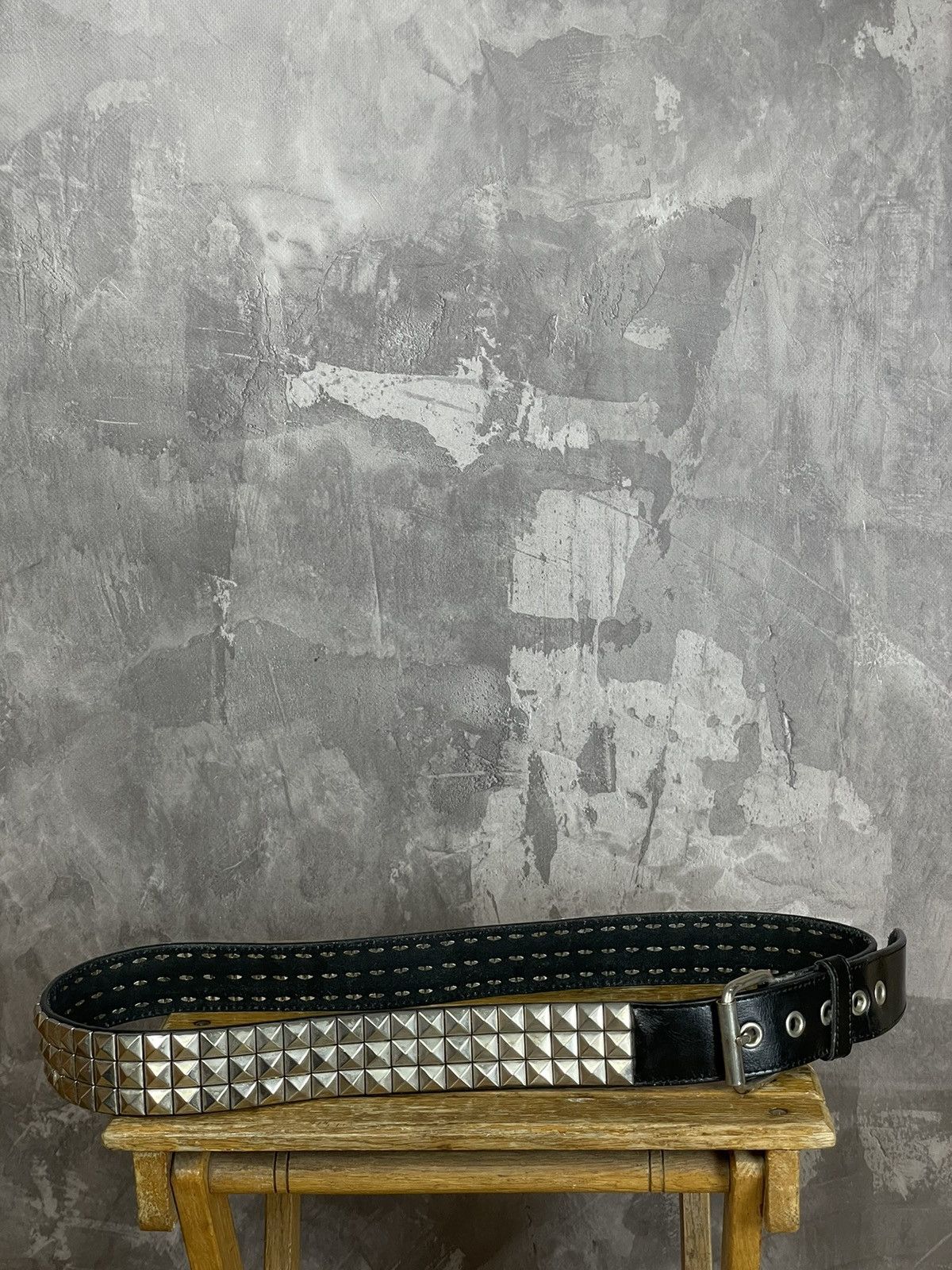 Japanese Brand × Vintage Steel Leather Studded Grunge Y2K Punk Retro Belt Size ONE SIZE - 1 Thumbnail