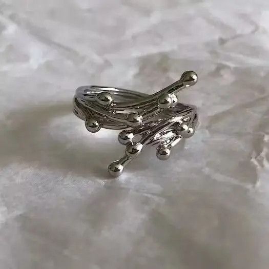 Jewelry × Vintage Abstract Ring Tentacle Silver Modern Punk Art Psychedelic Size ONE SIZE - 4 Thumbnail