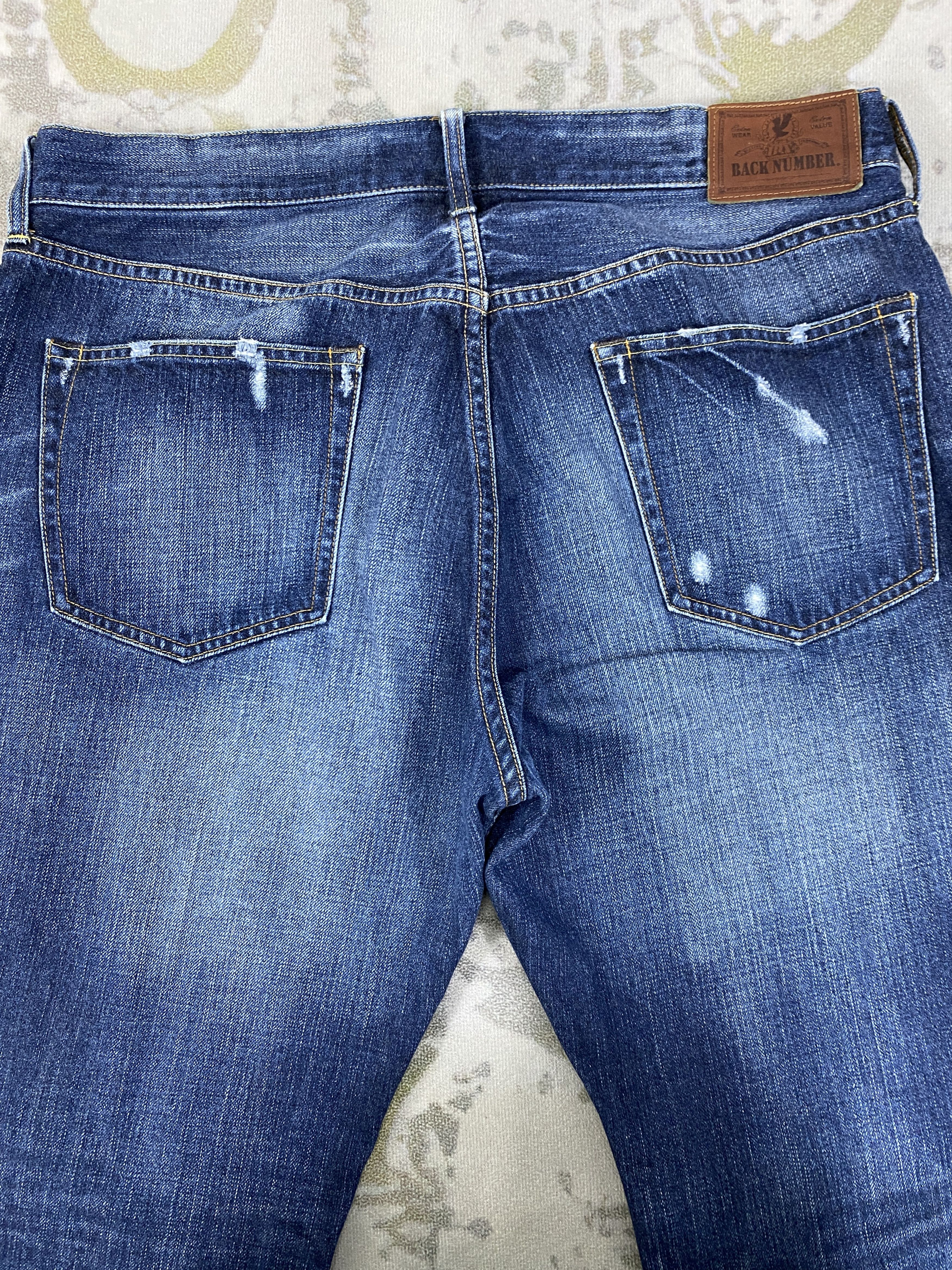 Japanese Brand Blue Vintage Back Number Jeans 36x30 Denim- JN3547 Size US 36 / EU 52 - 4 Thumbnail